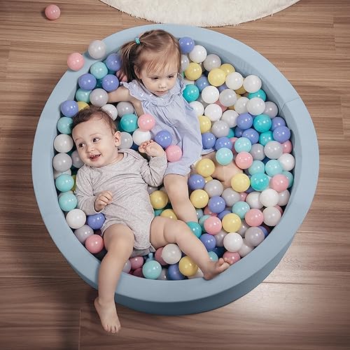 HOFISH Piscina de bolas de espuma para niños pequeños, corralito de pelota, suave, redondo, diseñado fácil de limpiar o instalar, regalo ideal para