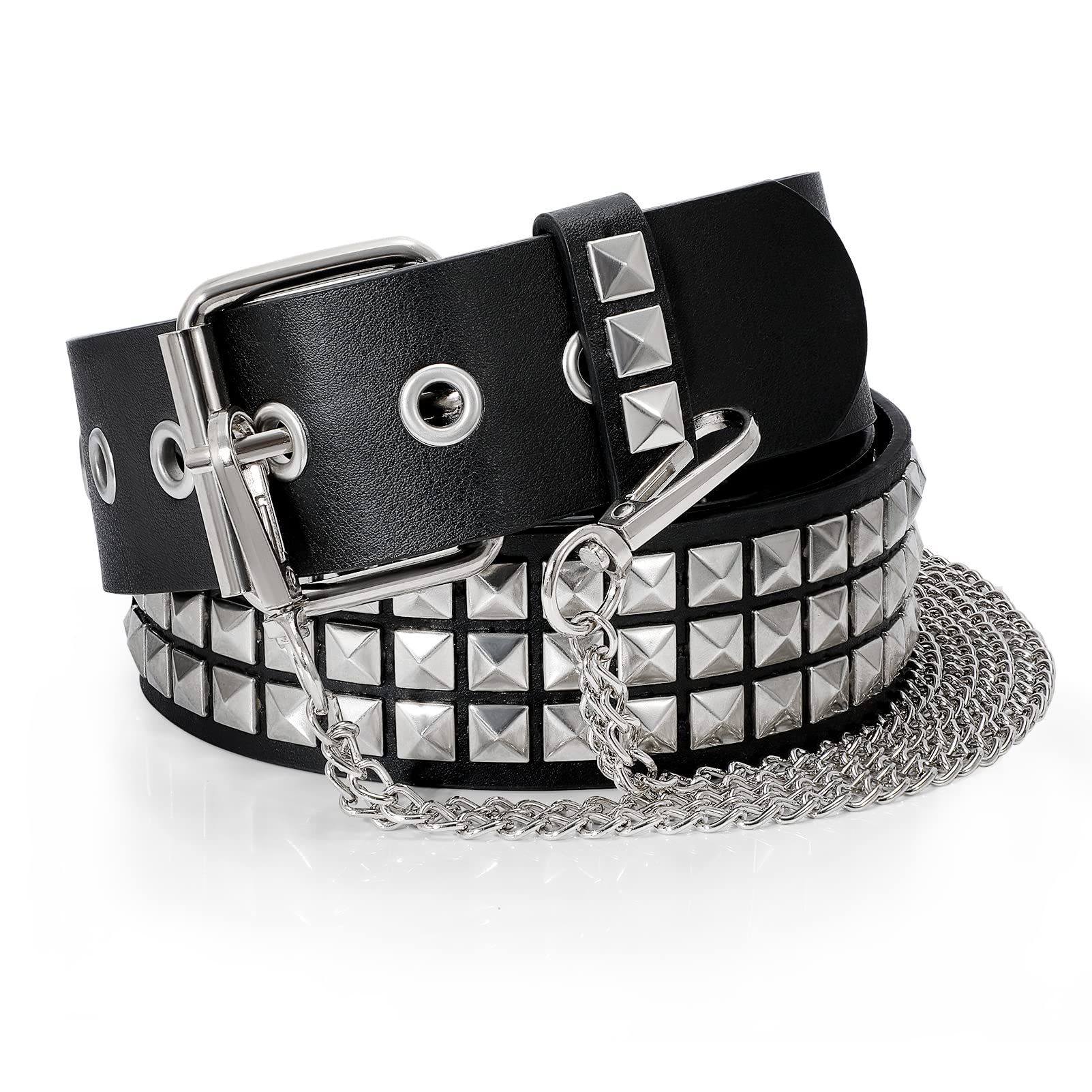 XZQTIVE Studded Belt Metal Punk Rock Rivet Belts for Women/Men Punk Leather Belt Gothic Belt Accessories for Jeans Pants
