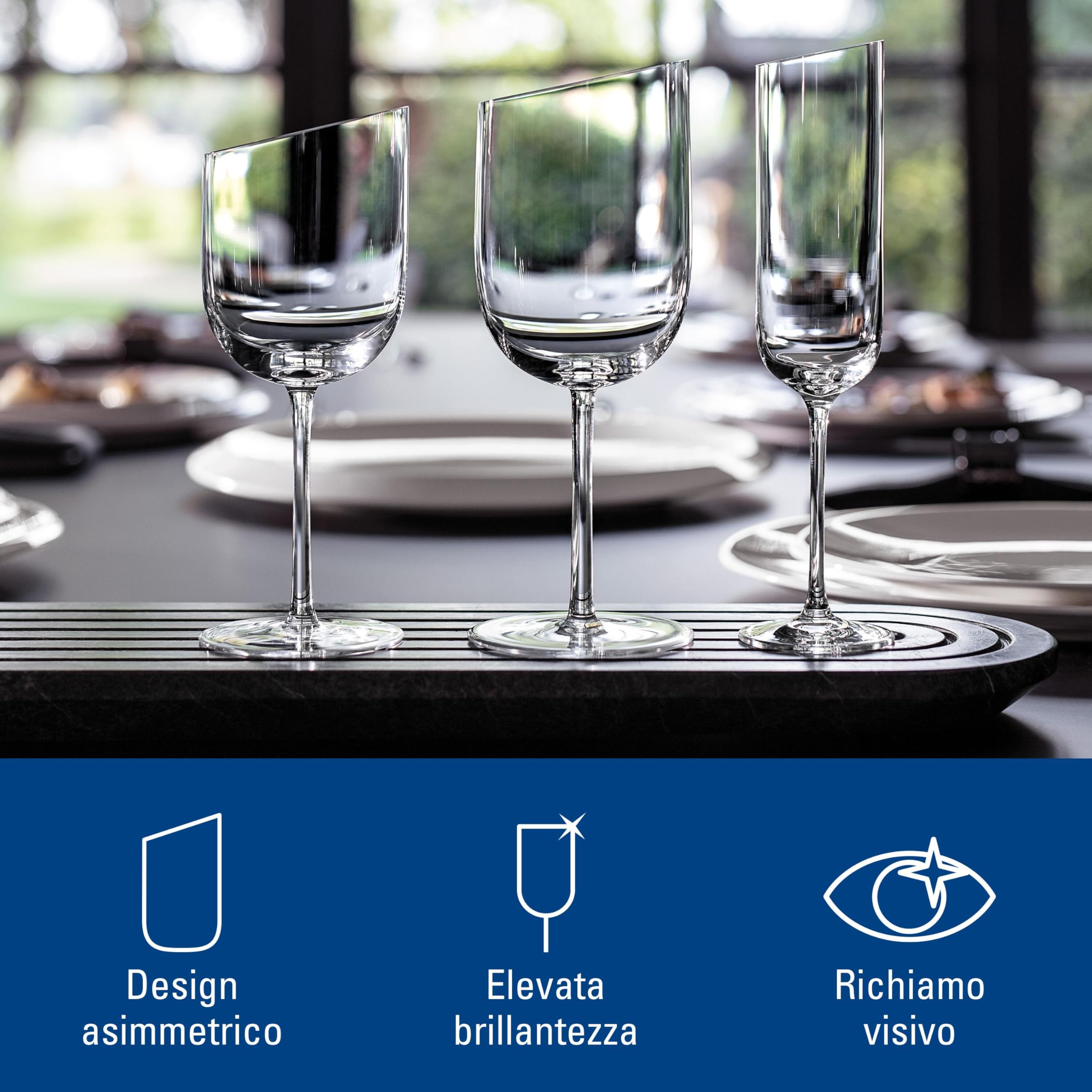 Villeroy & Boch - NewMoon Flute Set 4 Pezzi 120 ml Trasparente, Lavabile in Lavastoviglie, Bicchiere di Champagne, Flute Prosecco, Set Bicchieri Champagne, Cristallo