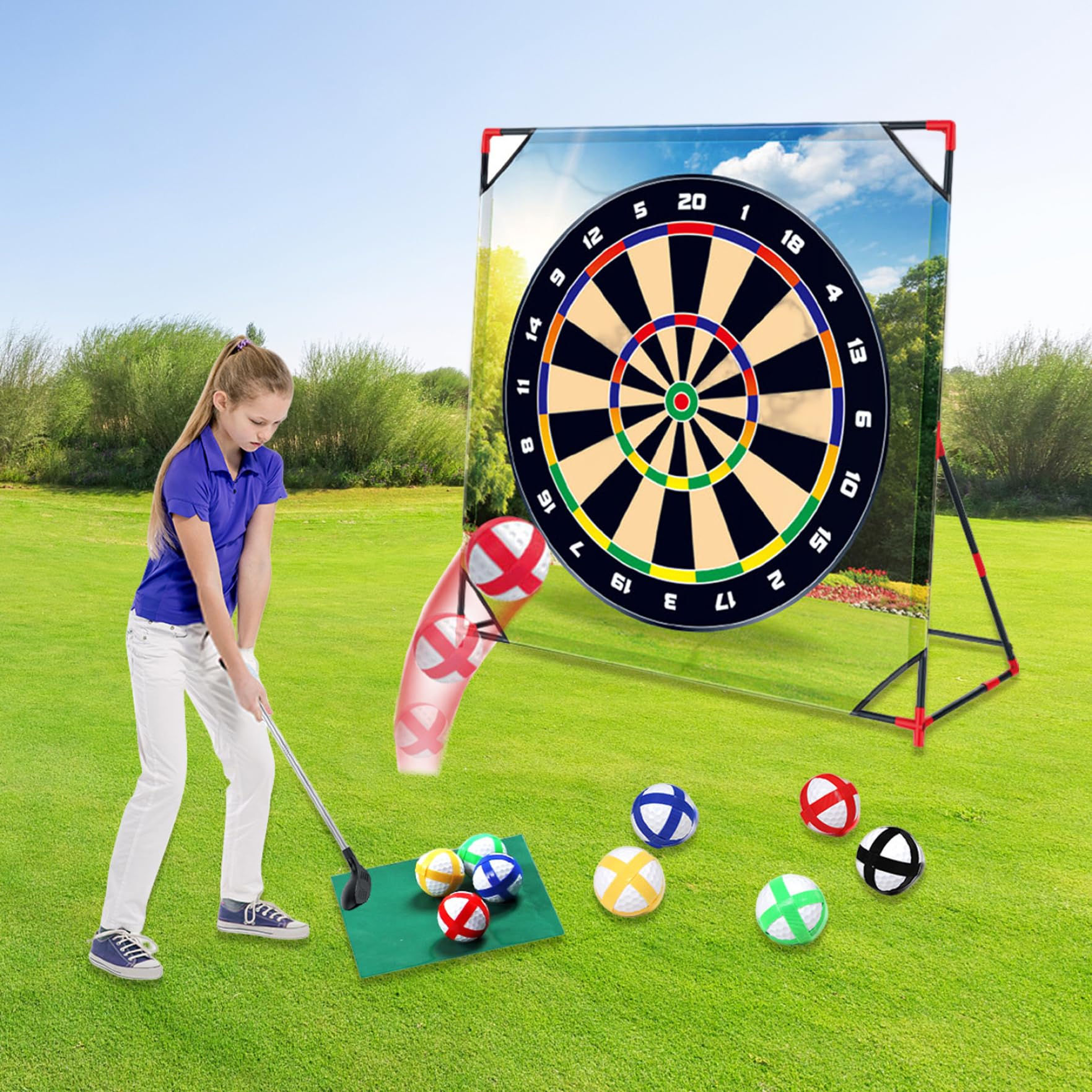 Juego de Chip de Golf, Sticky Golf Pro portátil, Juegos de Patio de interacción Entre Padres e Hijos para Interiores y Exteriores