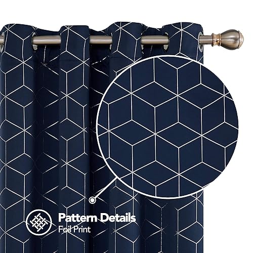 Navy Blue And Gray Curtains For Your Living Room Amazon Com