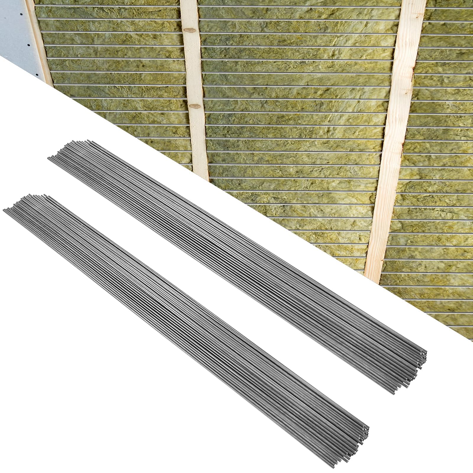 Photo 1 of 200 Pcs 24inch Insulation Support - Wire Insulation Support Wire, 1095 Carbon Steel Metal Insulated Wires (1095, 24 inch)