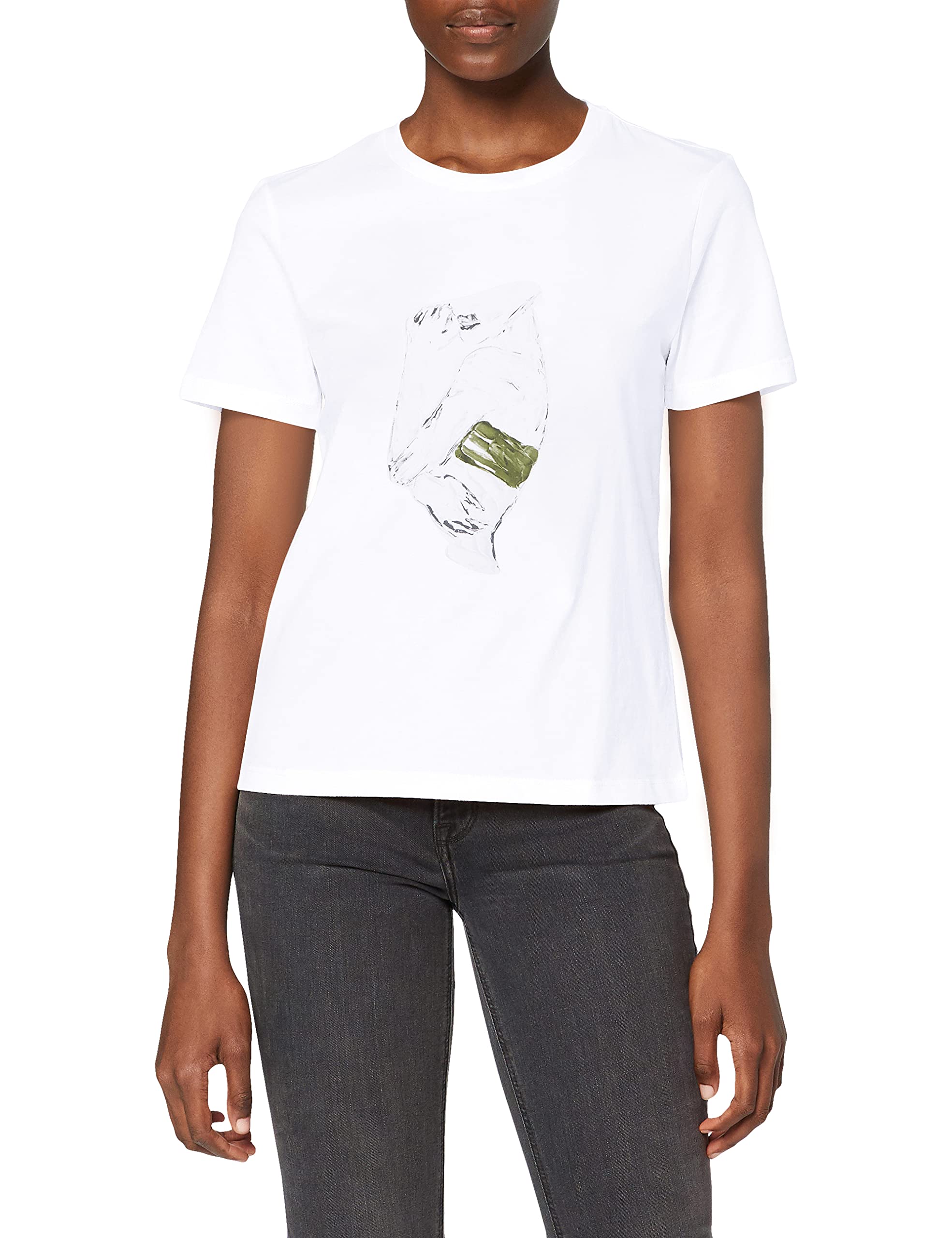 NA-KD Printed T-Shirt, White, X-Large