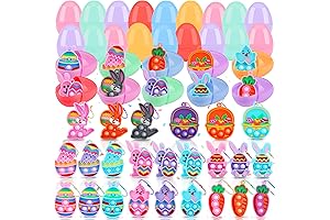 24 Pack of Prefilled Easter Eggs with Pop Toys