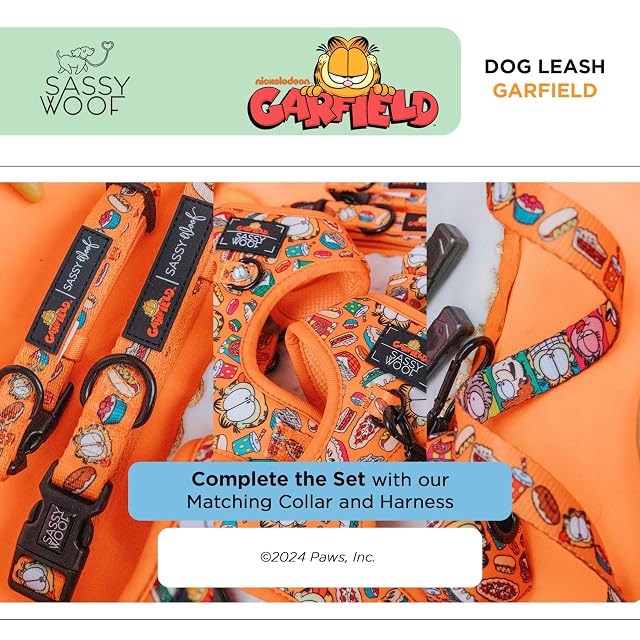 Foto 6 de 6 de Sassy Woof Garfield™ - Correa para Perro de 60 Pulgadas con Mango Acolchado de Neopreno, cómoda, Duradera…
