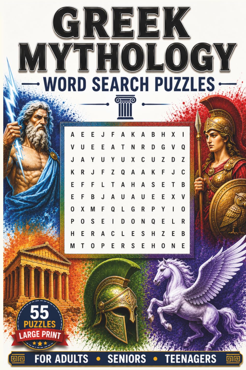 Greek Mythology: Word Search Puzzle Book Featuring Legendary Names From Greek Mythology — Gods, Heroes, Mortals, Titans & More | 55 Puzzles | 6x9 Inches | For Adults, Seniors & Teenagers