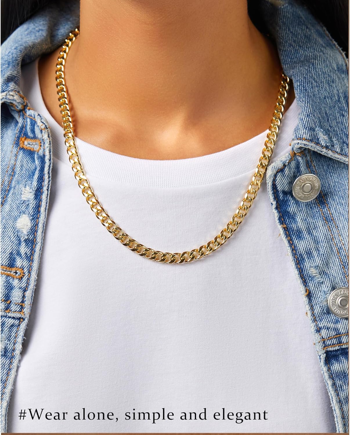 3PCS Gold Necklaces for Women,Chunky Statement Gold Plated Necklace Stack Layered Sterling Silver Herringbone Chains for Women Dainty Trendy Silver Chains Stacked Jewelry Gifts - Image 4