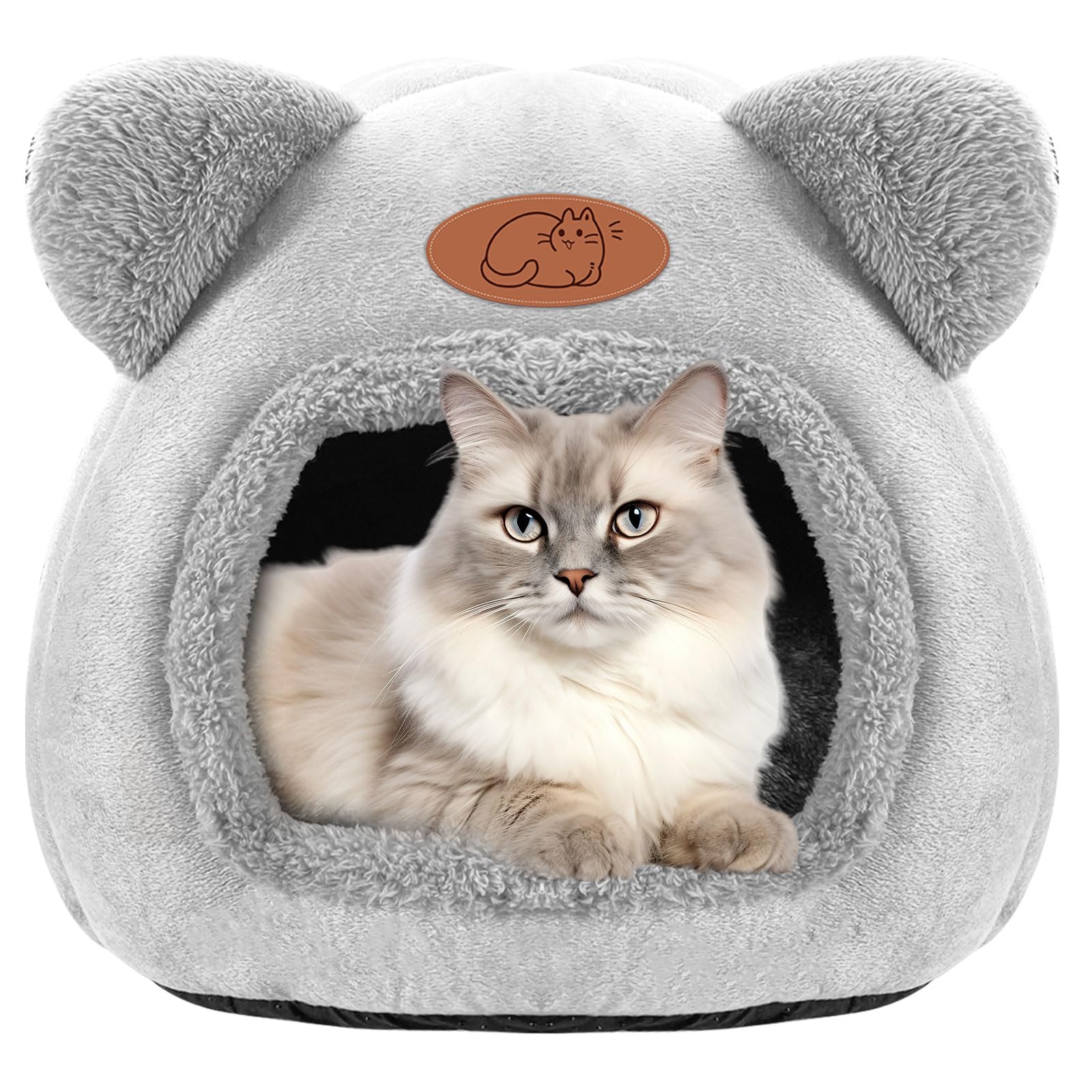 TUAKIMCE Cat Bed for Indoor Cats Cat Cave kitten bed Igloo, Kitten Tent House with Removable Washable Pillow Cushion