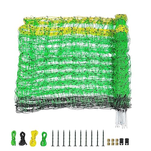 Red eléctrica para cerdo, 42.5 pulgadas de alto x 164 pies de largo, valla portátil de doble punta para cerdo, perros, ciervos, cabras, utilizada en