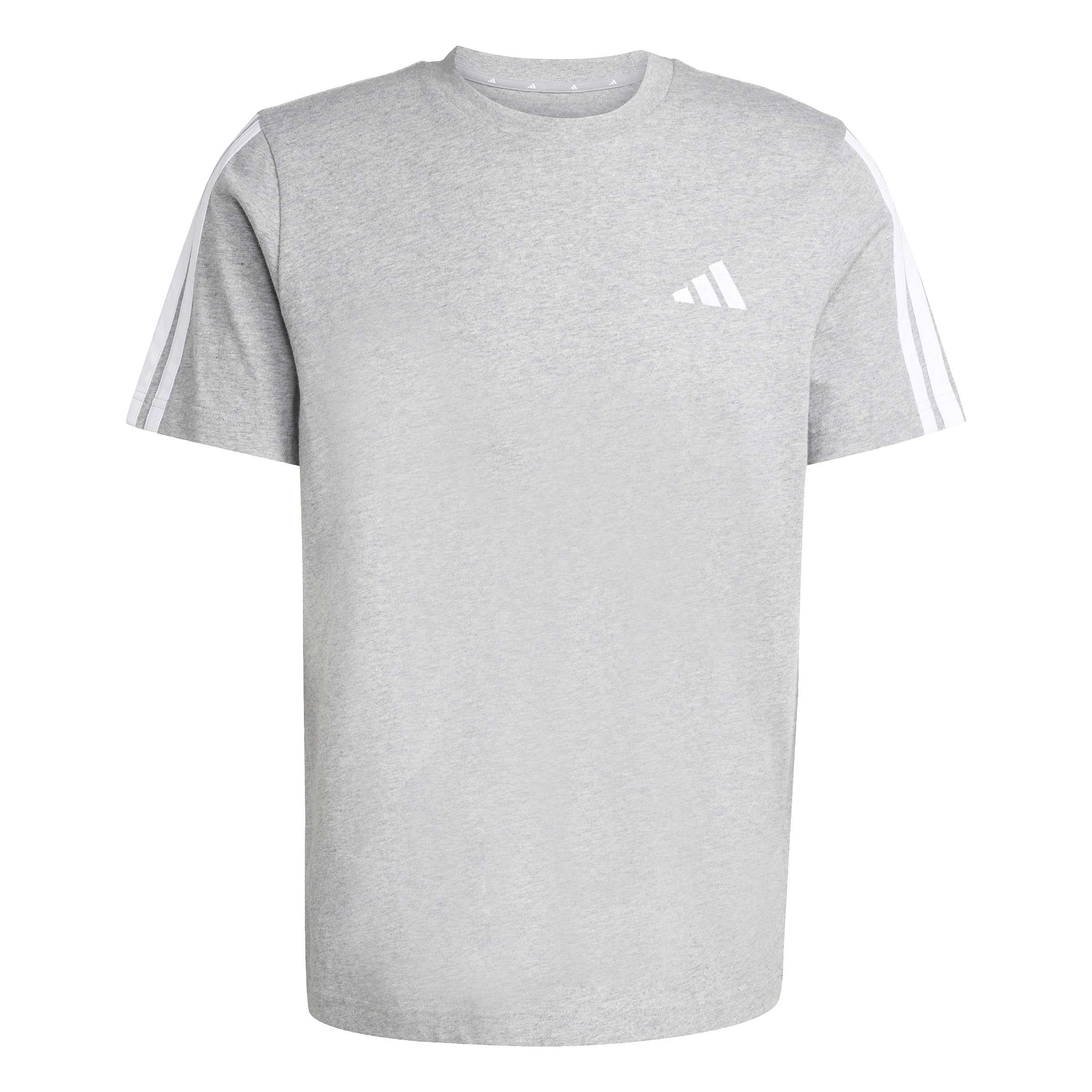 adidas Men's Men 3-Stripes Shirt, Medium Grey Heather, XL