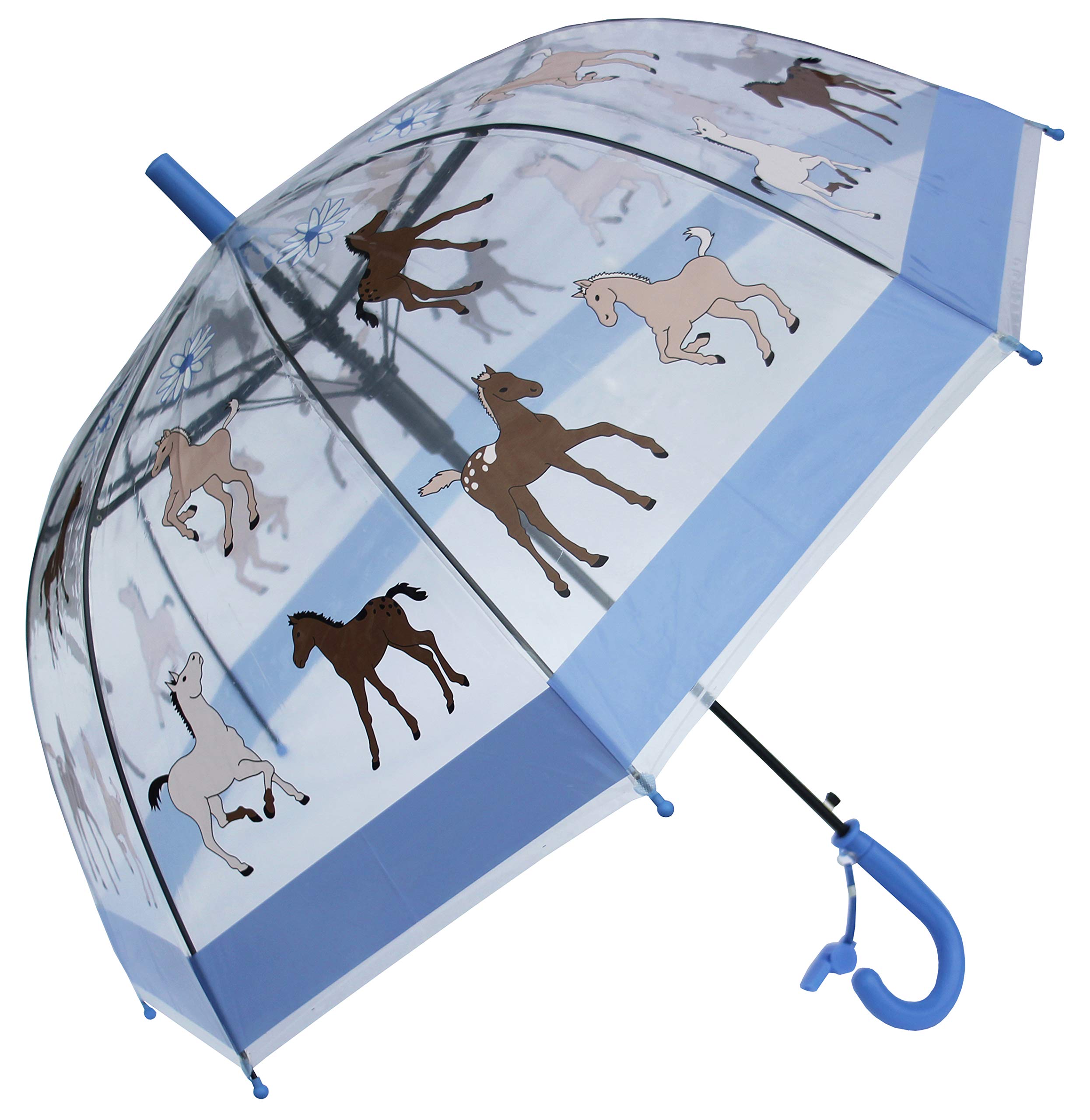 Foxfire for Kids Clear Dome Umbrella (Blue Pony)
