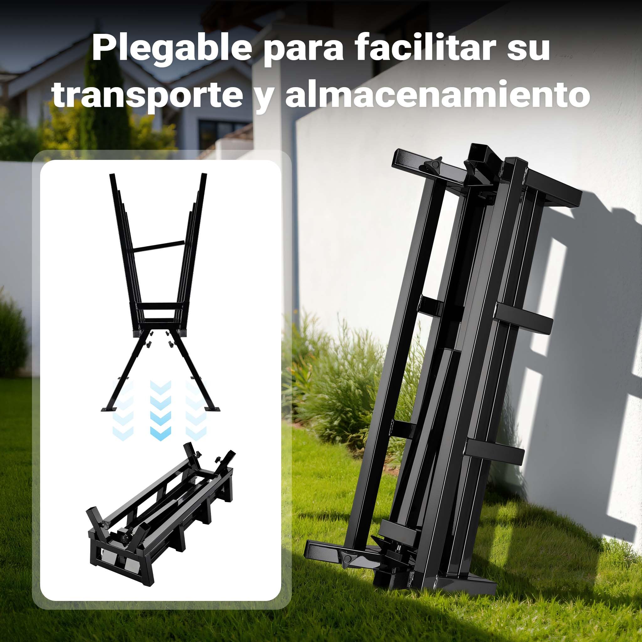 WilTec Caballete de aserrado soporte para cortar leña con motosierra 400 kg troncos serrrar madera sierra