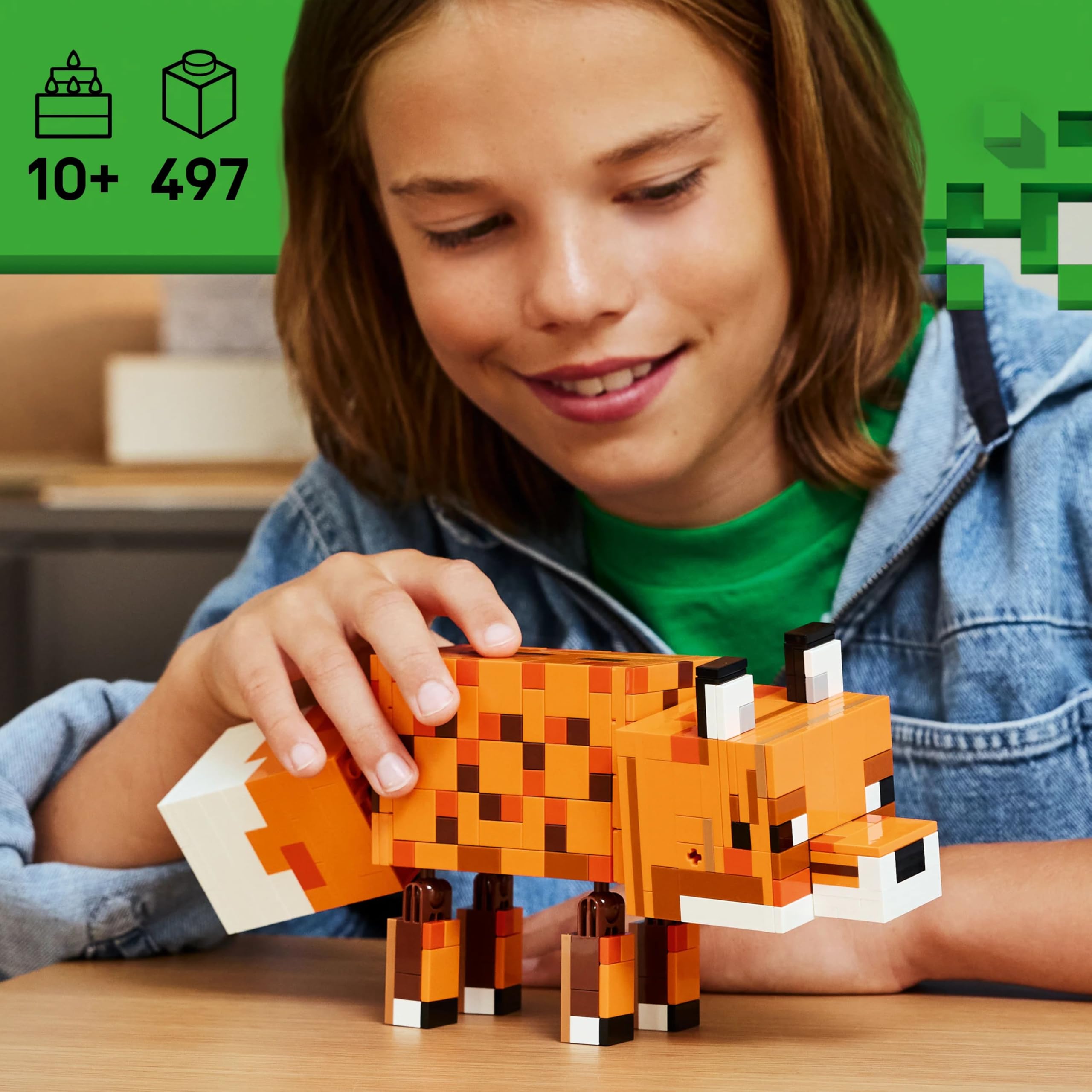 LEGO Minecraft La Volpe Giocattolo - Puzzle Animale 3D con Accessori - Decorazione per la Gaming Room o per la Camera da Letto - Idea Regalo di Compleanno per Bambini, Bambine e Fan da 10 Anni - 21588