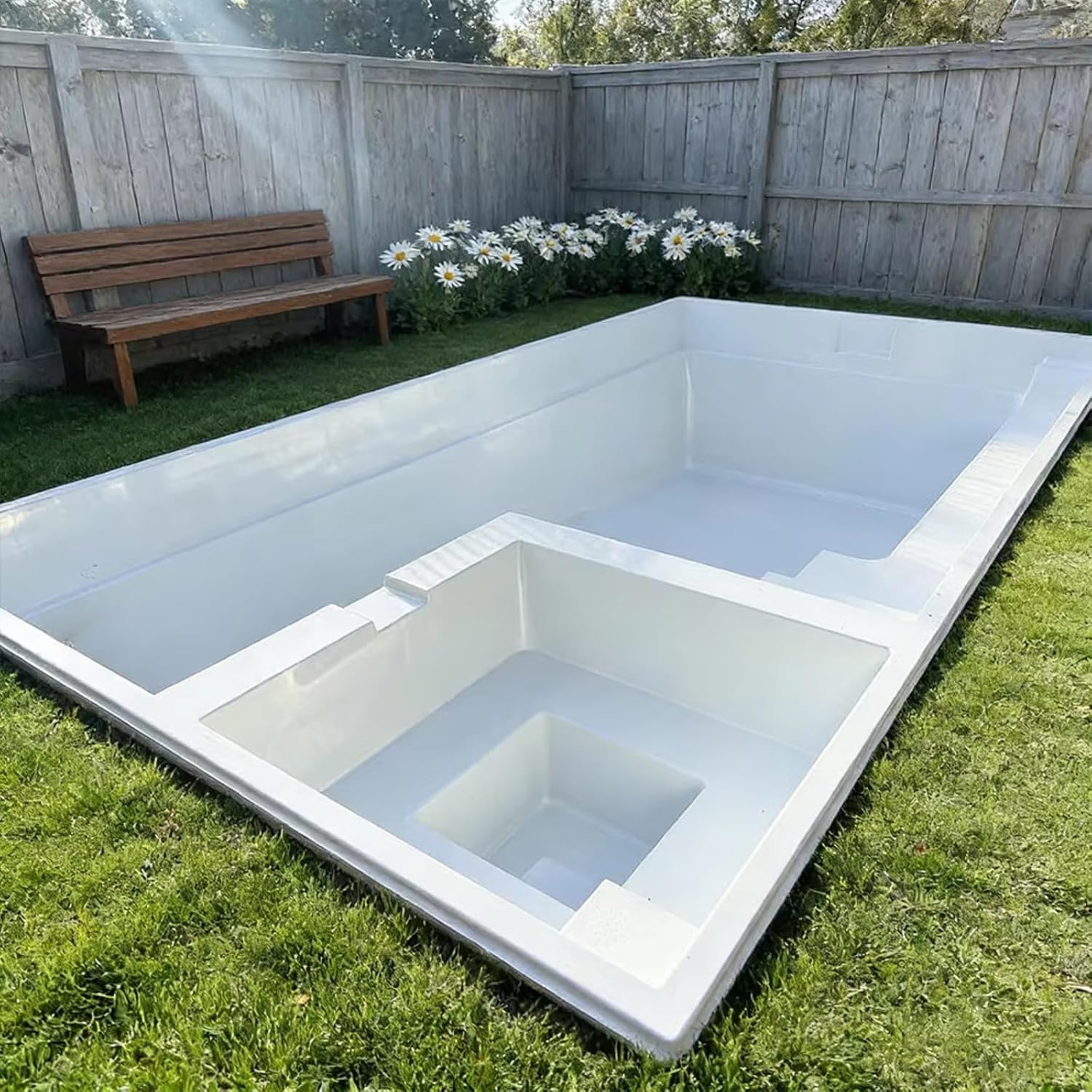 Rectangular Swimming Pool with Durable Construction Swimming Pool for Water Games, Parties, and Daily Relaxation