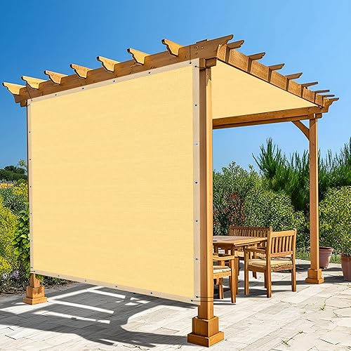 Amagenix GN04 - Cubierta de pérgola 90% de 4 x 5 pies, tela de trigo con ojales para jardín, patio, porche, grado comercial, 200 GSM, bridas para