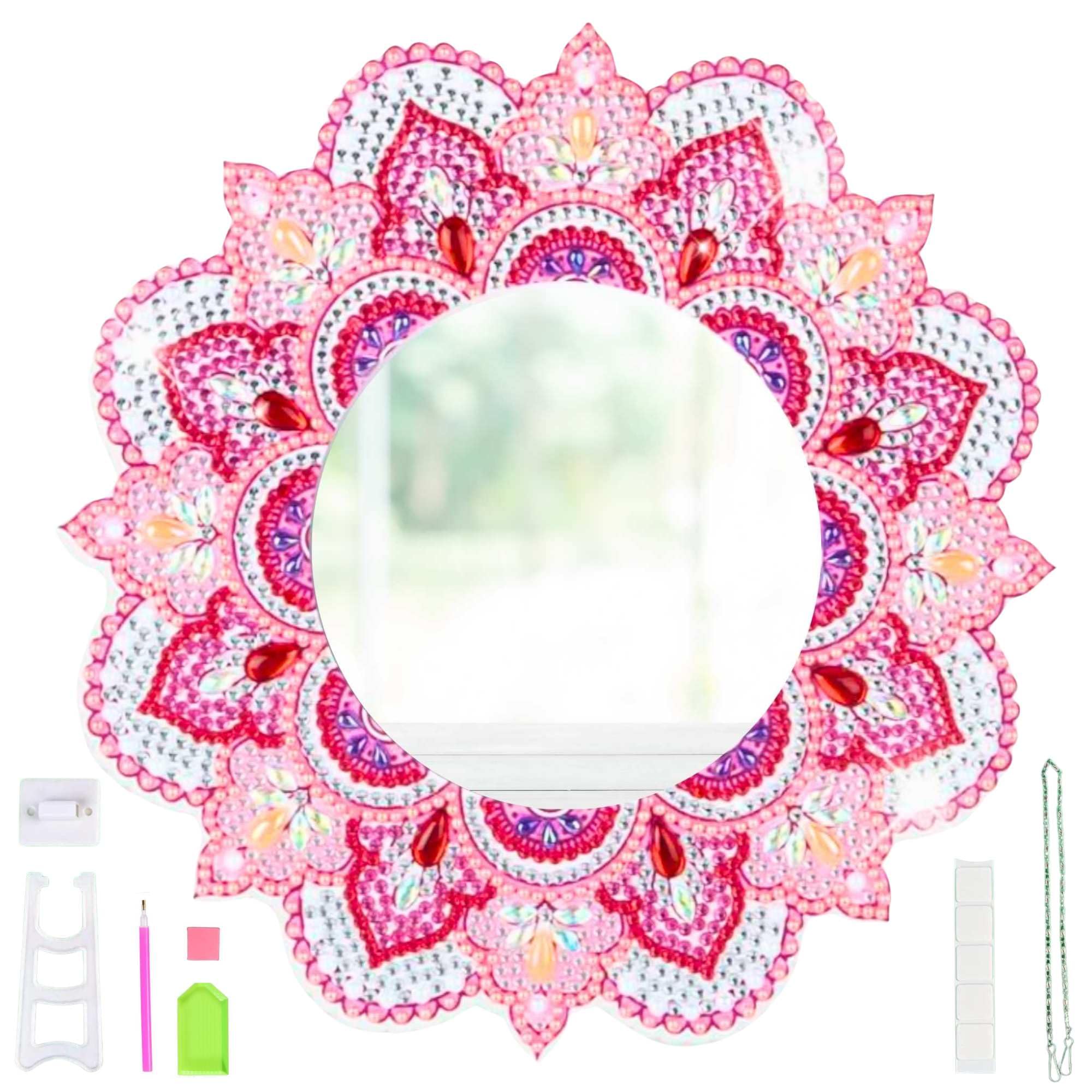 WATASHINO ダイヤモンドアート キット 鏡 ビーズアート 曼荼羅 ダイヤ