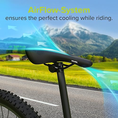 Miniatura 10 de Velmia Asiento de bicicleta hecho de espuma viscoelástica cómoda, asiento de bicicleta con concepto de zona ergonómica para hombres y mujeres,