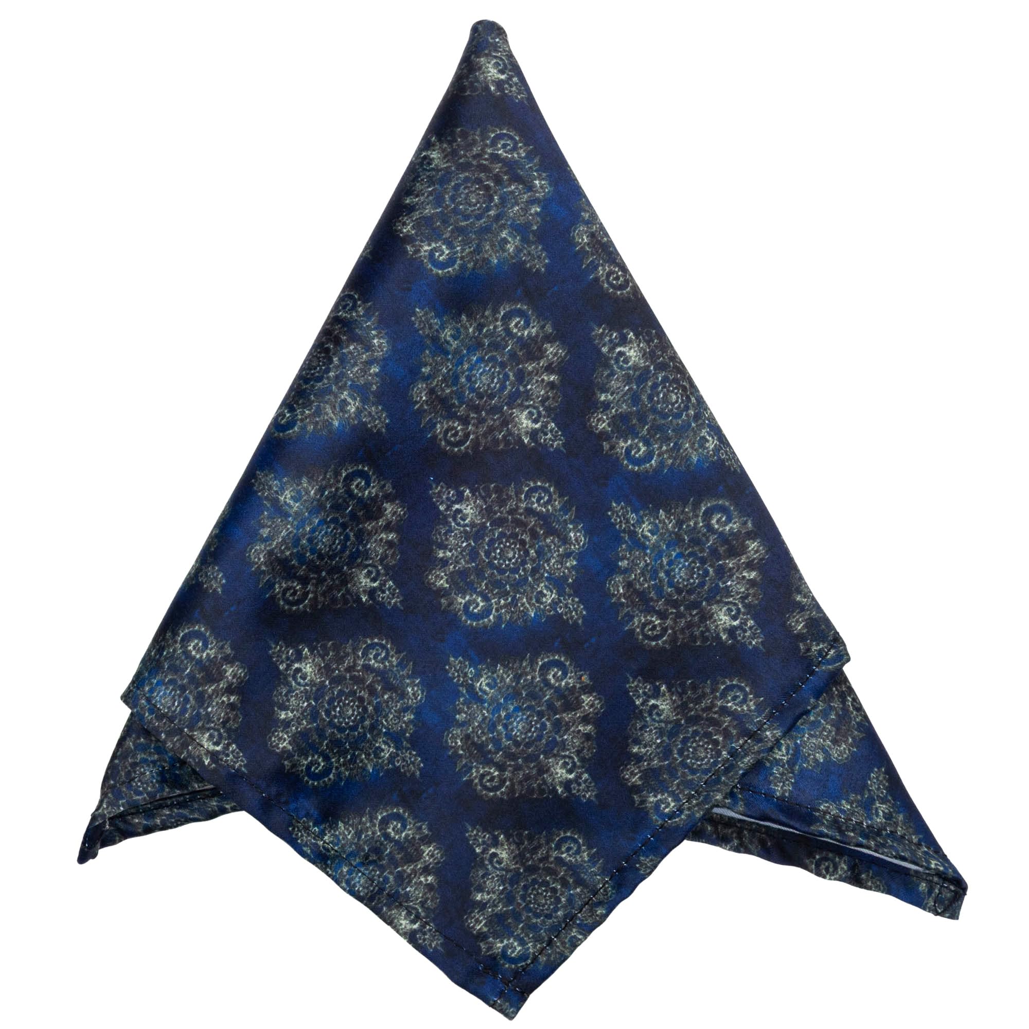 Men's Microfiber Blue Paisley Pocket Square