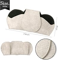 Vista 5 de KINIVA - Estuche de gafas de sol para visera de auto de cuero blanco con cierre magnético