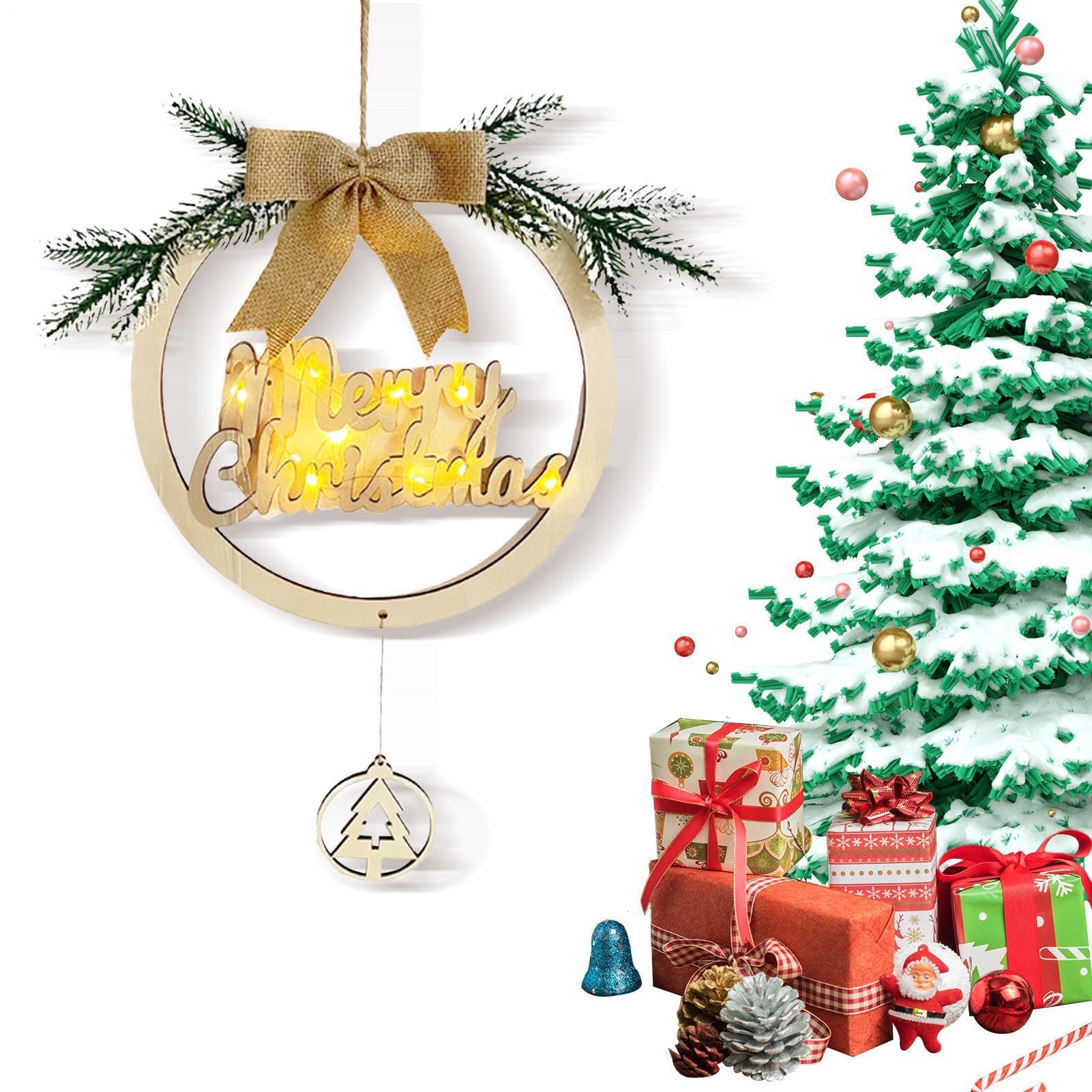 Panneau de bienvenue en bois pour porte de Noël décoration festive d'appartement et maison