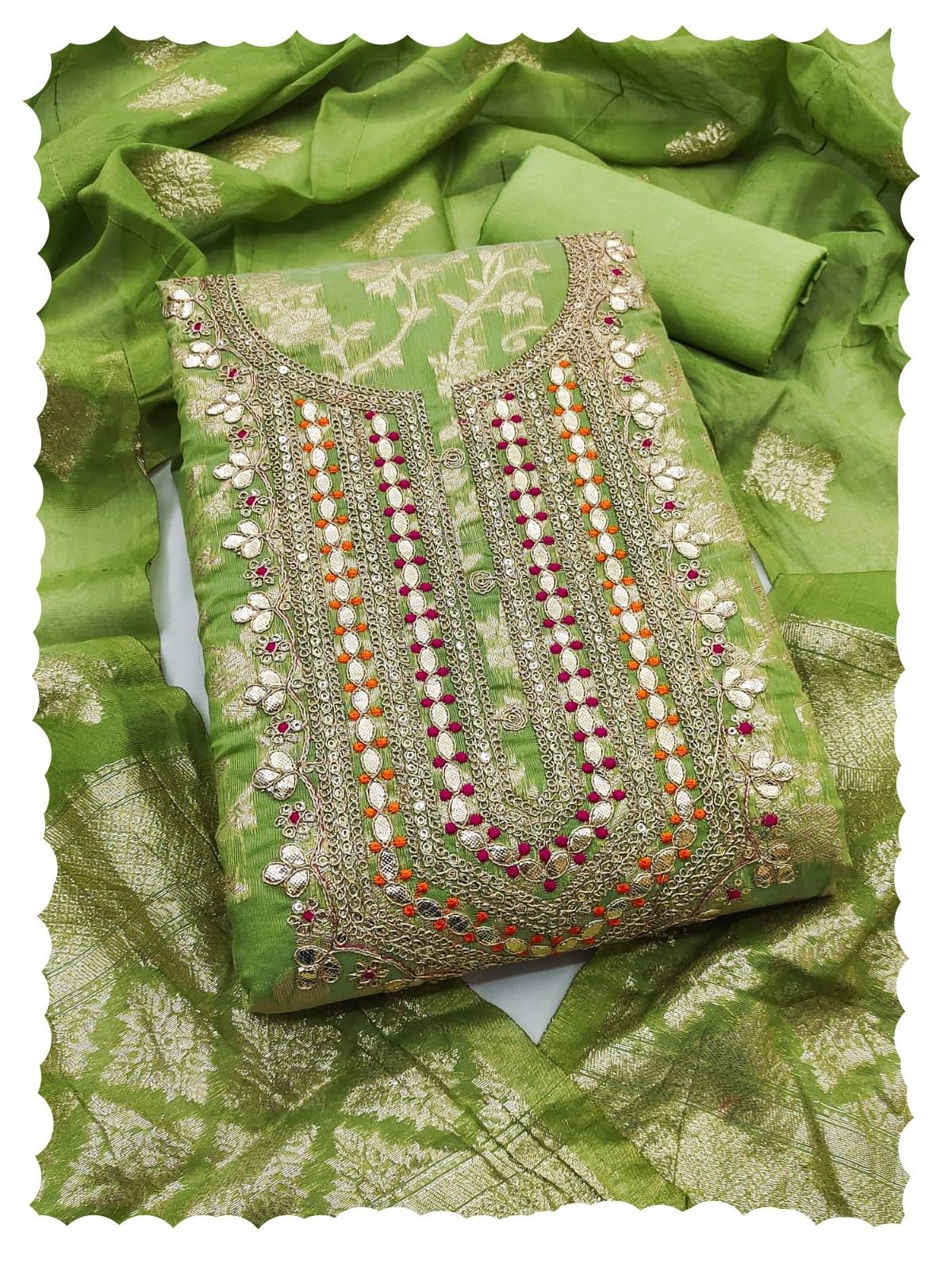 haranozy Women's JECARD DIOBLE WITH CODDING SECVANCE WORK Salwar Suit Unstitched Dress Material-picture-16