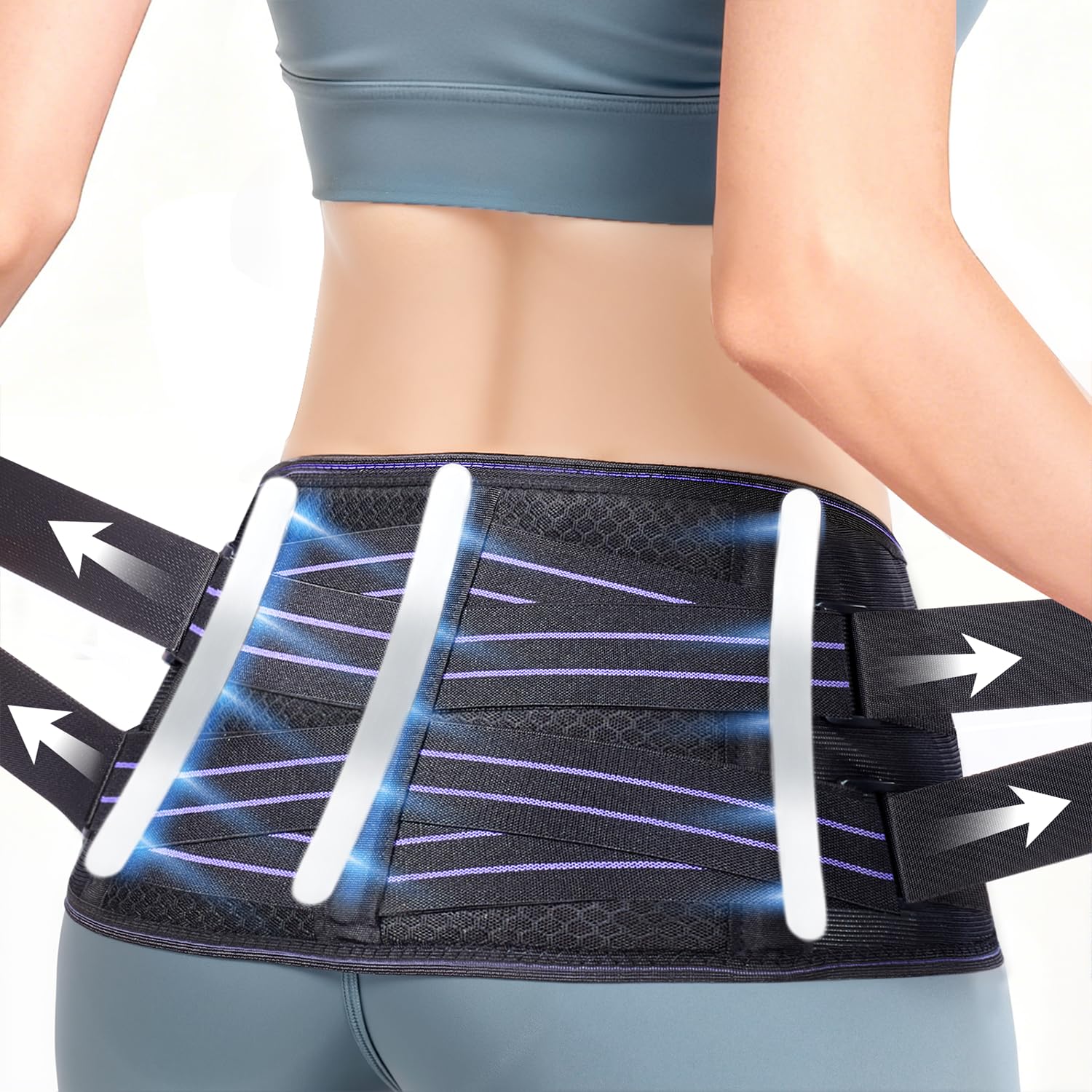 Ceinture sacro-iliaque de posture réglable pour douleurs bas du dos et sciatique - 8