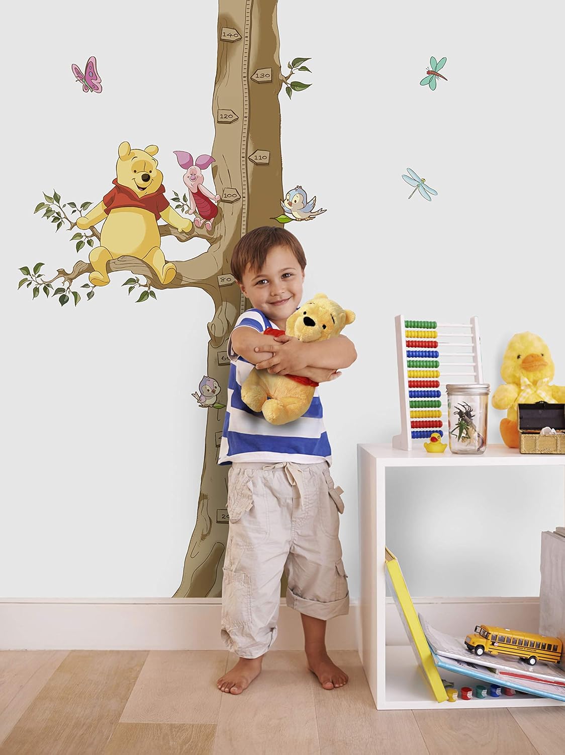 Komar Disney Deco Sticker, Winnie The Pooh Size, Size: 100 x 70 cm (Width x Height), Wall Sticker, Decoration, Children's Room, Measuring Tree, Colourful