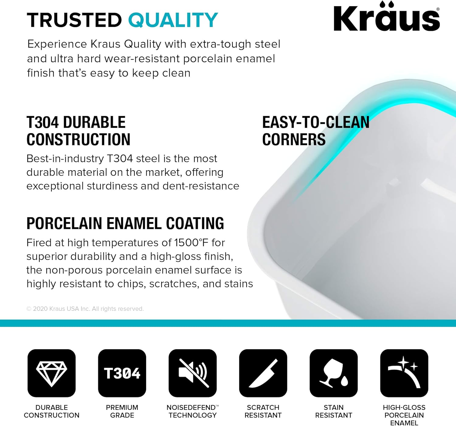 Frее Shірріng 🛒 KRAUS KEU-14WHITE Pintura 16 Gauge Undermount Single Bowl Enameled Stainless Steel Kitchen Sink, 31 1/2-inch, White