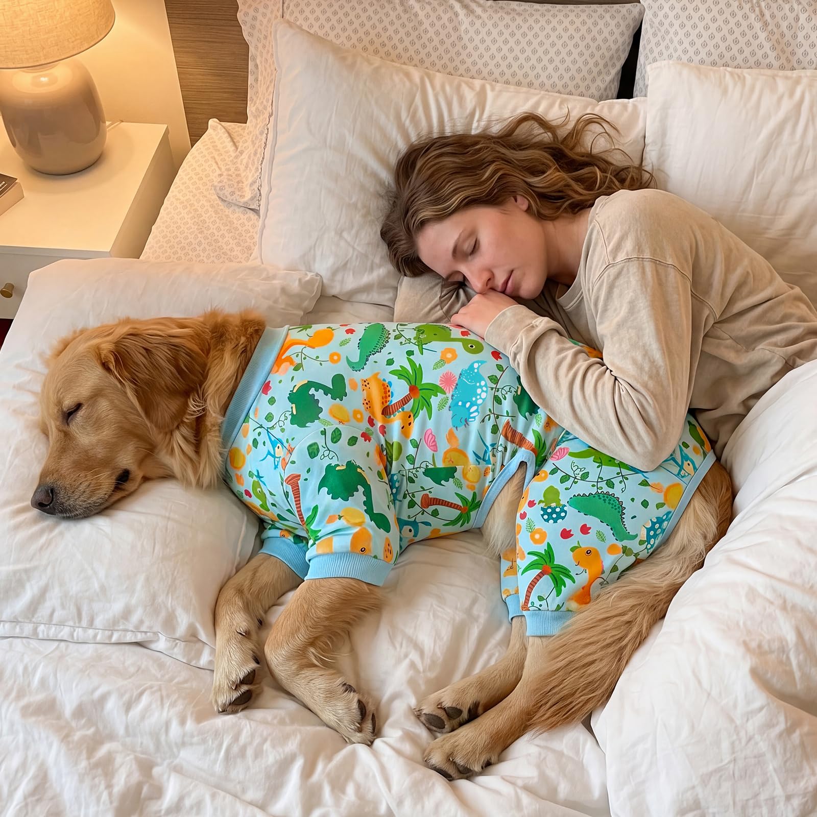 XPUDAC Paquete de 4 pijamas para perro, ropa de verano suave y elástica para perros grandes, medianos, niños, niñas, gatos, 3XL