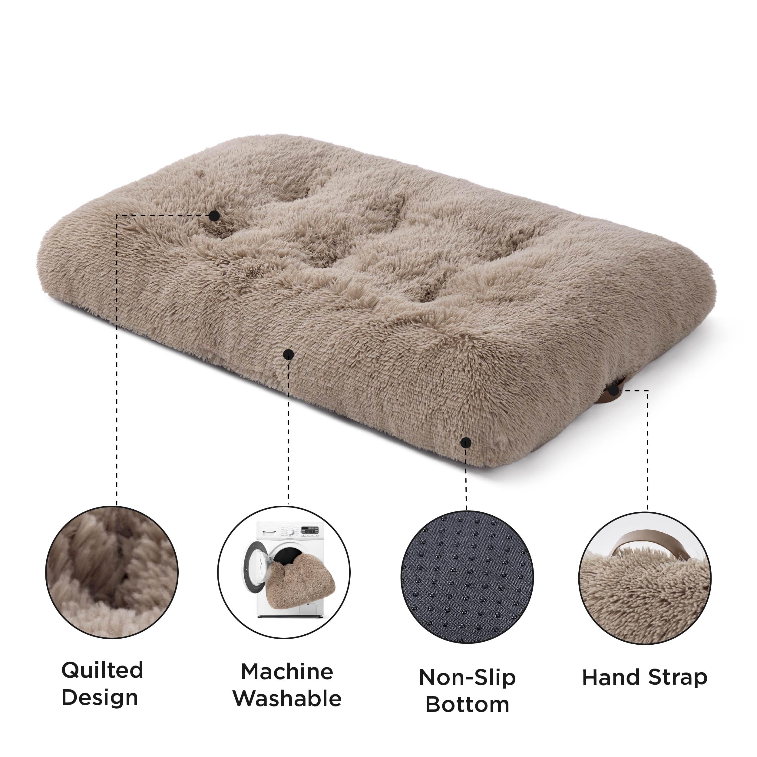 Bedsure XXL Colchón Perro Lavable, Mullido 119x74cm Camel | Cojín XXL Grueso Camel Para Razas Grandes, Fondo Antideslizante Reforzado, Totalmente Lavable En Lavadora