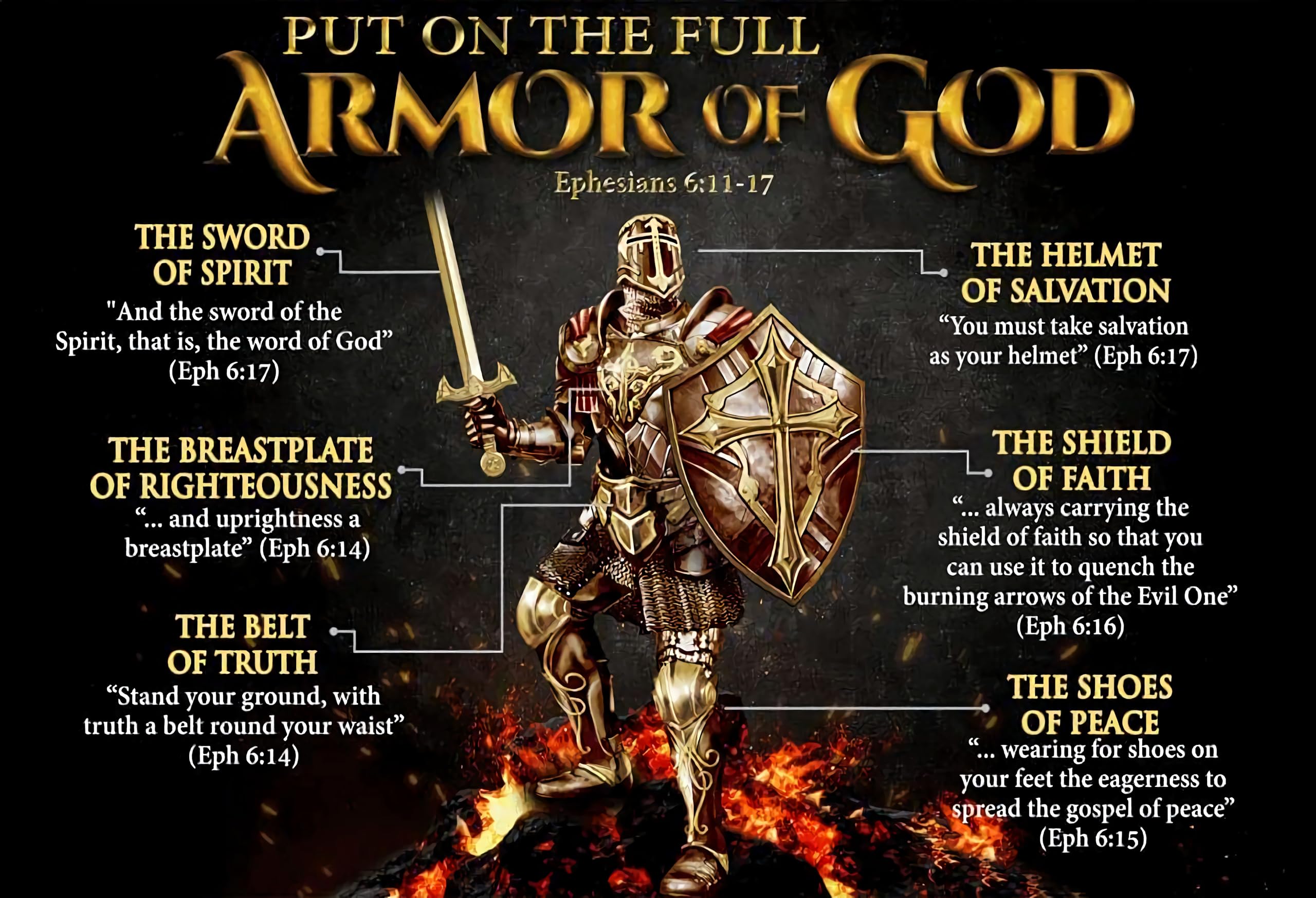 Kwqdozf As Pic Armor Of God Vintage Metal Aluminum Tin Sign Door Signs Exterior 8X12 Inch