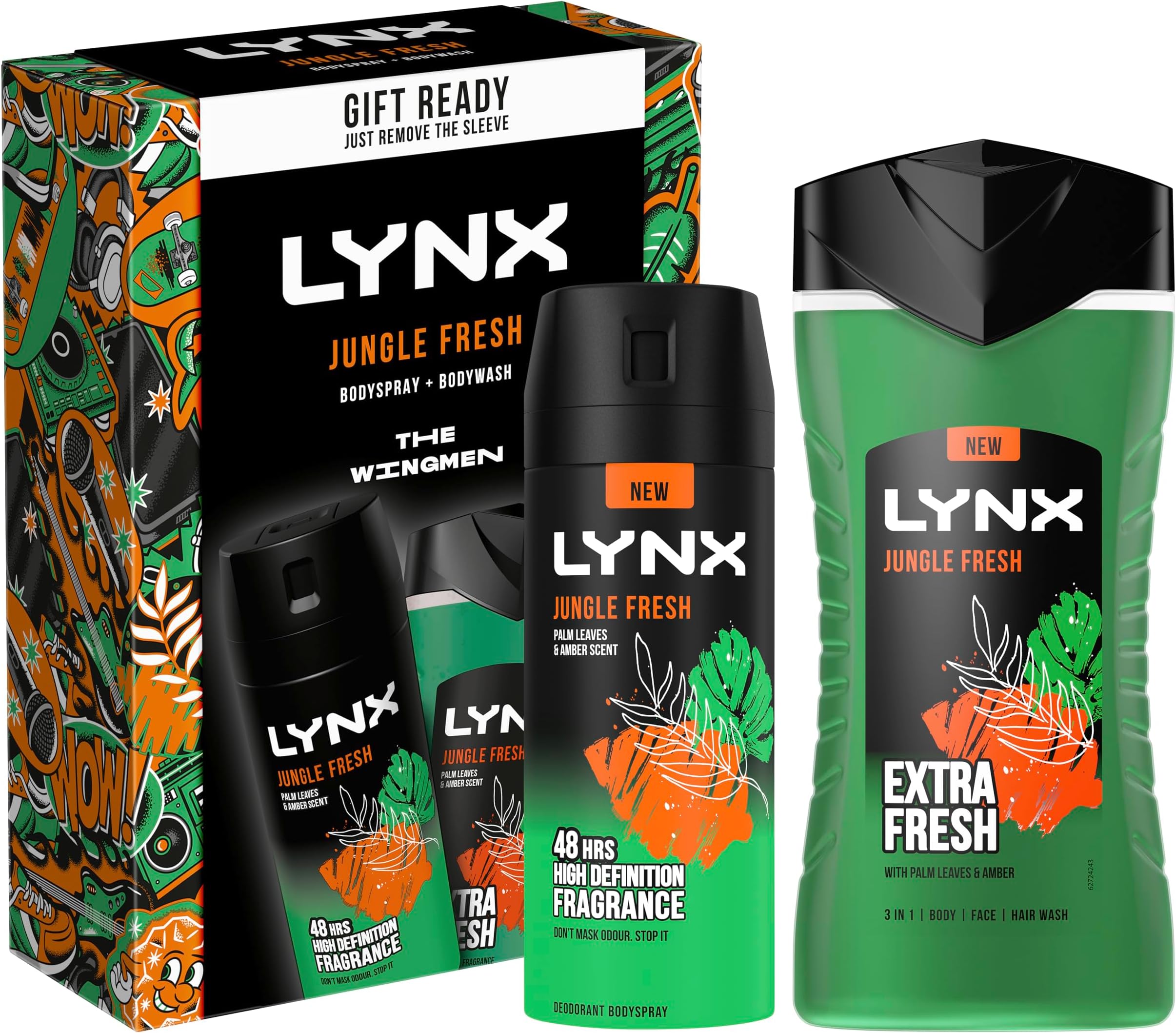 Jungle Fresh The Sidekick Duo Gift Set with Body Wash & Body Spray Deodorant