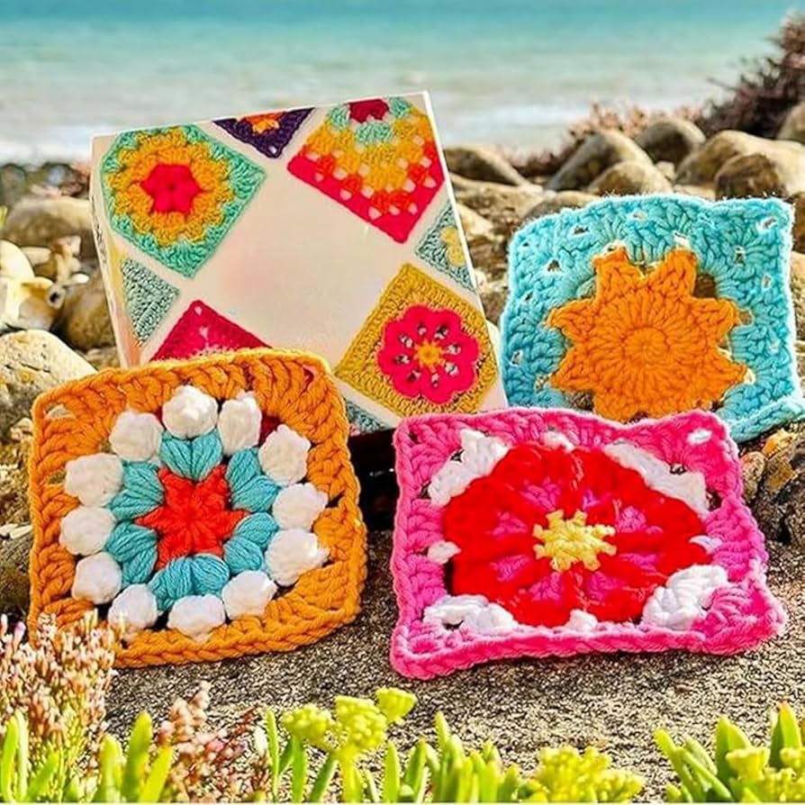 (124)カラフルグラニースクエア☆大きめ☆ 124)カラフルグラニースクエア☆大きめ☆