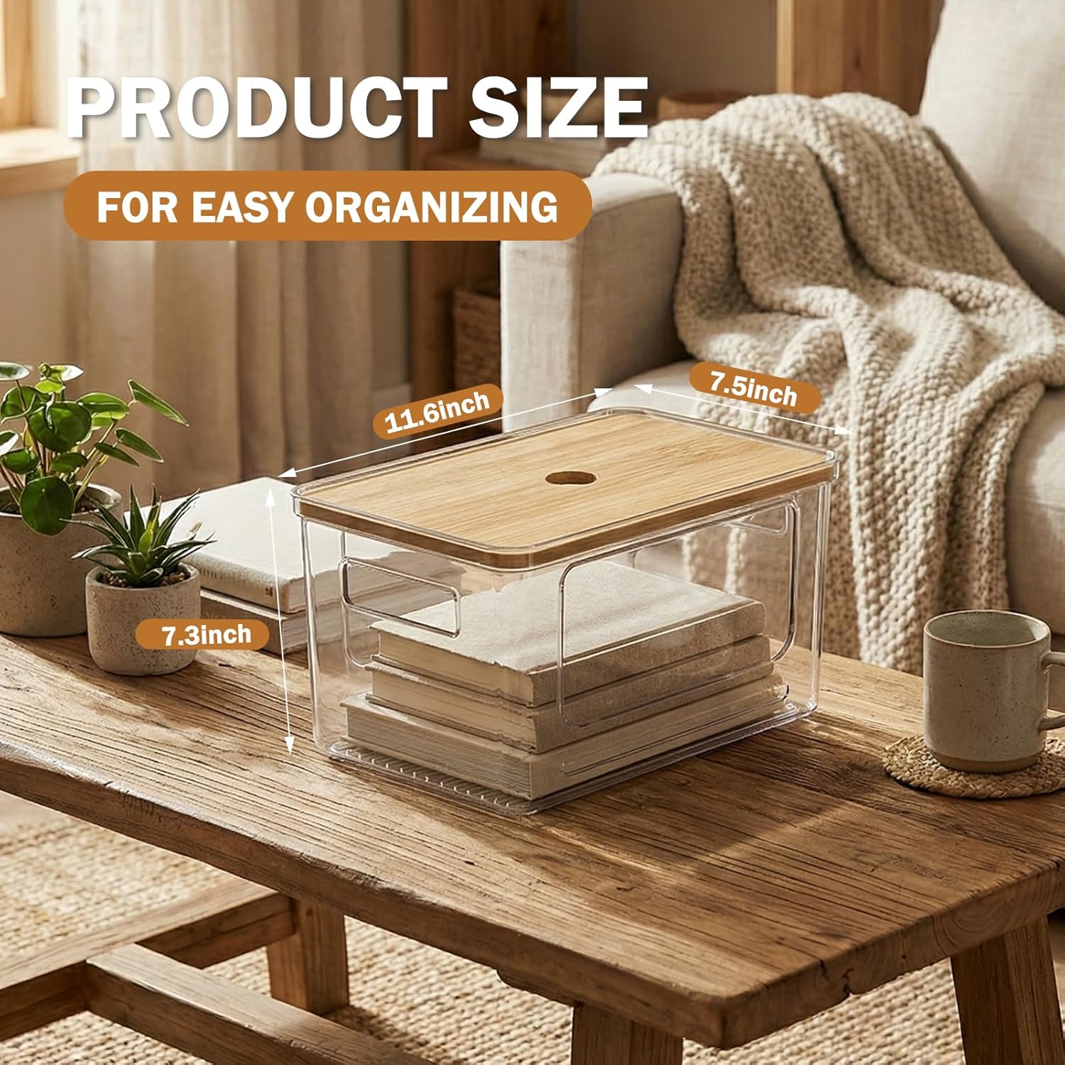 4 Pack Trash Bag Dispenser, Stackable with Bamboo Top – Extra Large Garbage Bag Holder & Under Sink Organizer for Kitchen, Laundry Room, Pantry Organization and Storage