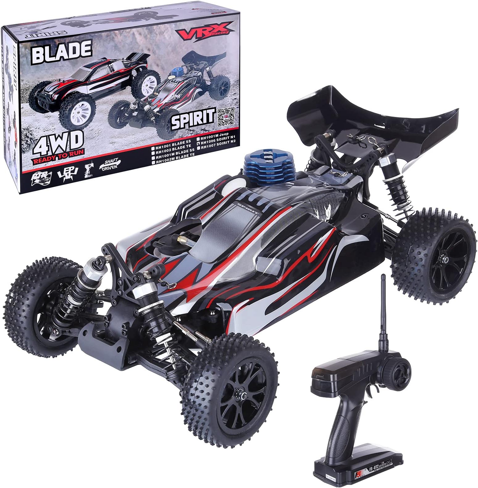 ZOSTER RC Nitro Off-Road Vehicle VRX RH1006 1:10 4WD 2.4G RC Oil Powered RTR Version High Speed Racing Car Truck Model with Force.18 Methanol Engine for Kids Ault