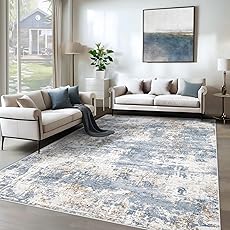 6x9 Area Rugs for Living Room - Washable Rug Modern Abstract Soft Large Neutral Non-Slip Carpet Indoor Floor Thin Carpets for Bedroom Dining Room Farmhouse Nursery Home Office Green