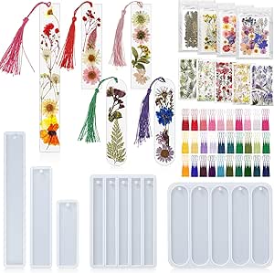 56Pcs Bookmark Epoxy Resin Mold Set With Colourful Tassel Bookmark Silicone Epoxy Making Mould Rectangle Resin Casting Mould Jewelry Decoration Crafts Diy 13 thumbnail image