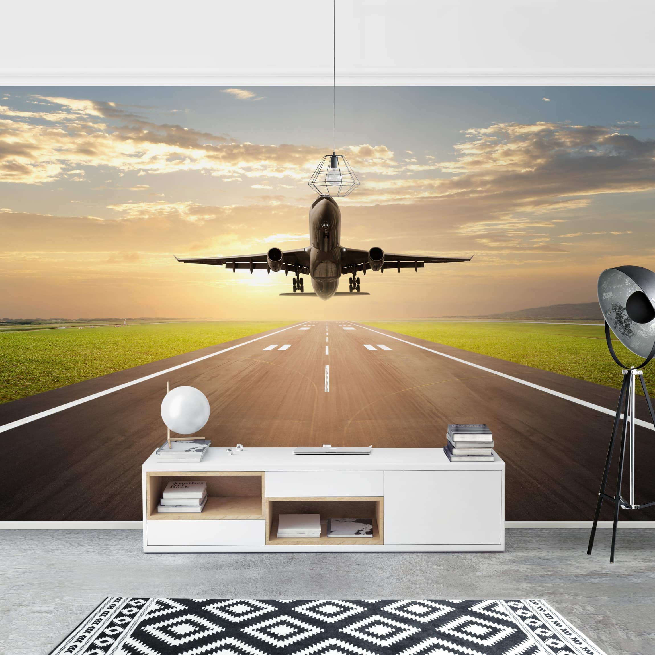 Amazon | 自己粘着式壁紙 写真 壁画 飛行機 風景画 114.2