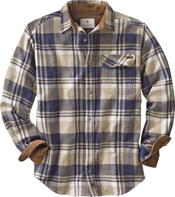 Legendary Whitetails Men's Flannel Shirt Long Sleeve Button Down 100% Cotton