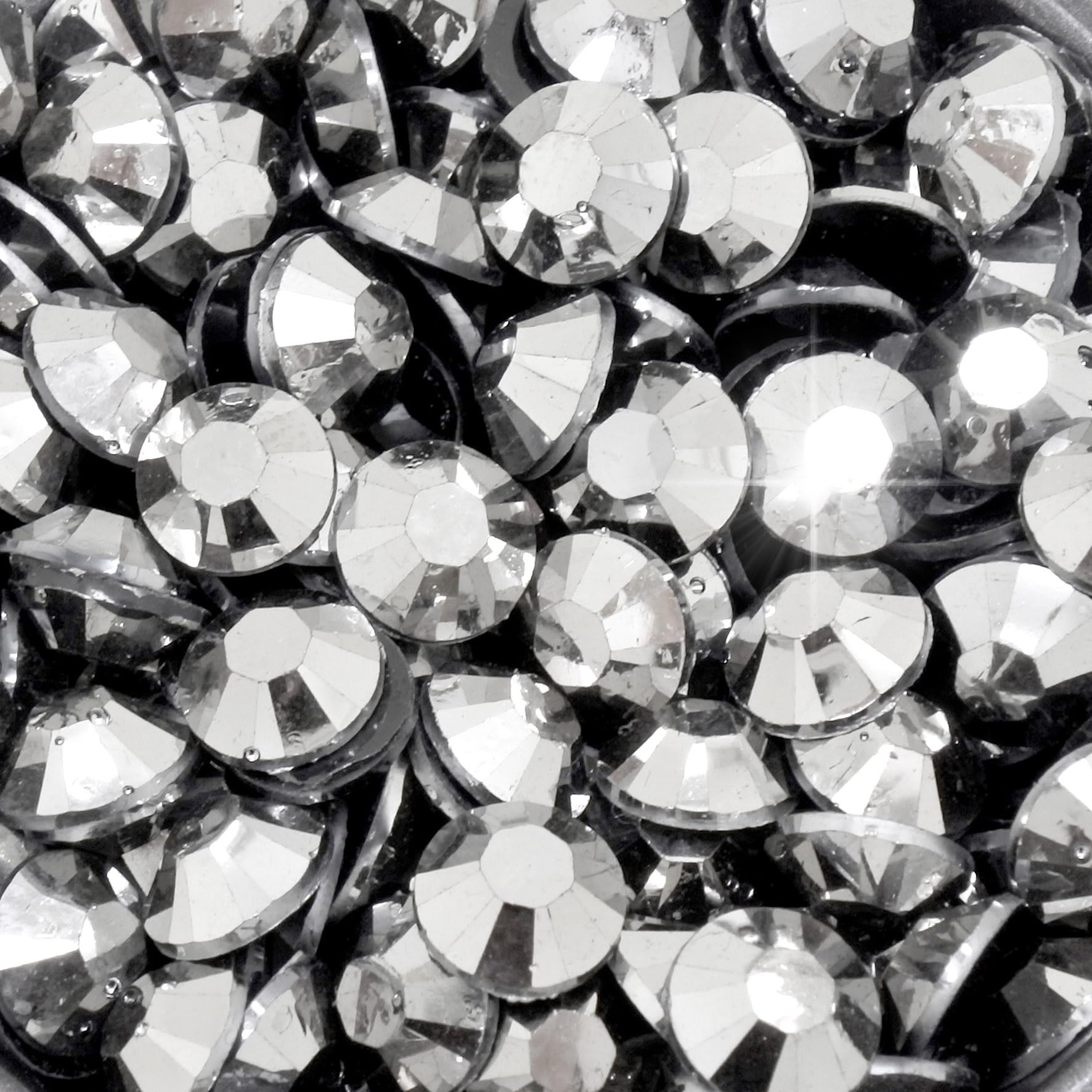 Little Snow Direct® Pack of 1000 Resin Crystal Flat Back Rhinestones Diamante Gems Nail Art & Crafts (Black, 4mm) — view 28
