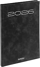 Herlitz Wochenkalender Sidney 2026, A5+ Format 24,7x17,6 cm, Hardcover Kunststoffeinband Schwarz, 144 Seiten, Deutsch