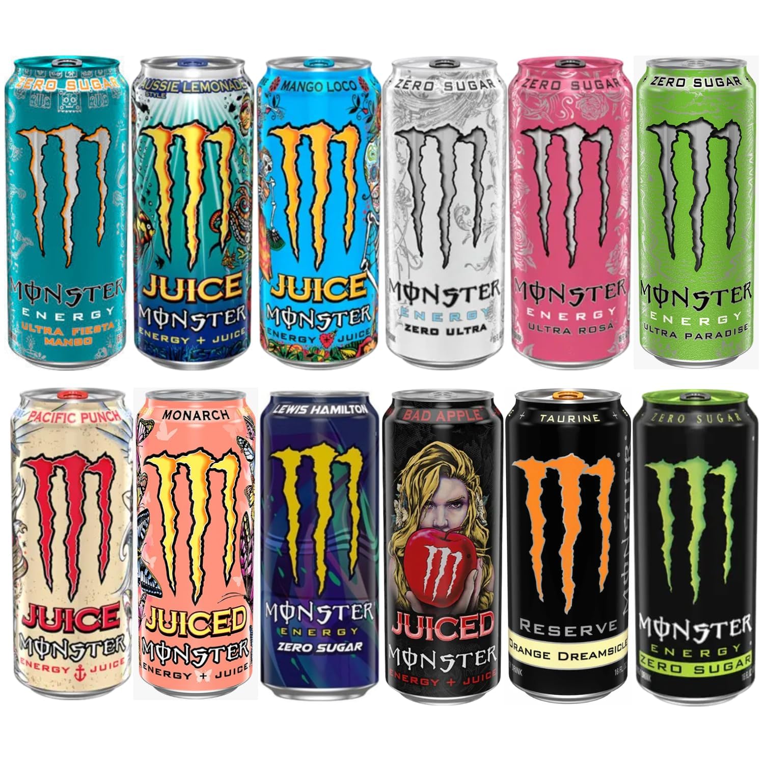 MONSTER Energy Drink Variety Pack, Zero Sugar and Juice Options, 12 Flavours Assortment (Imported)-image-41