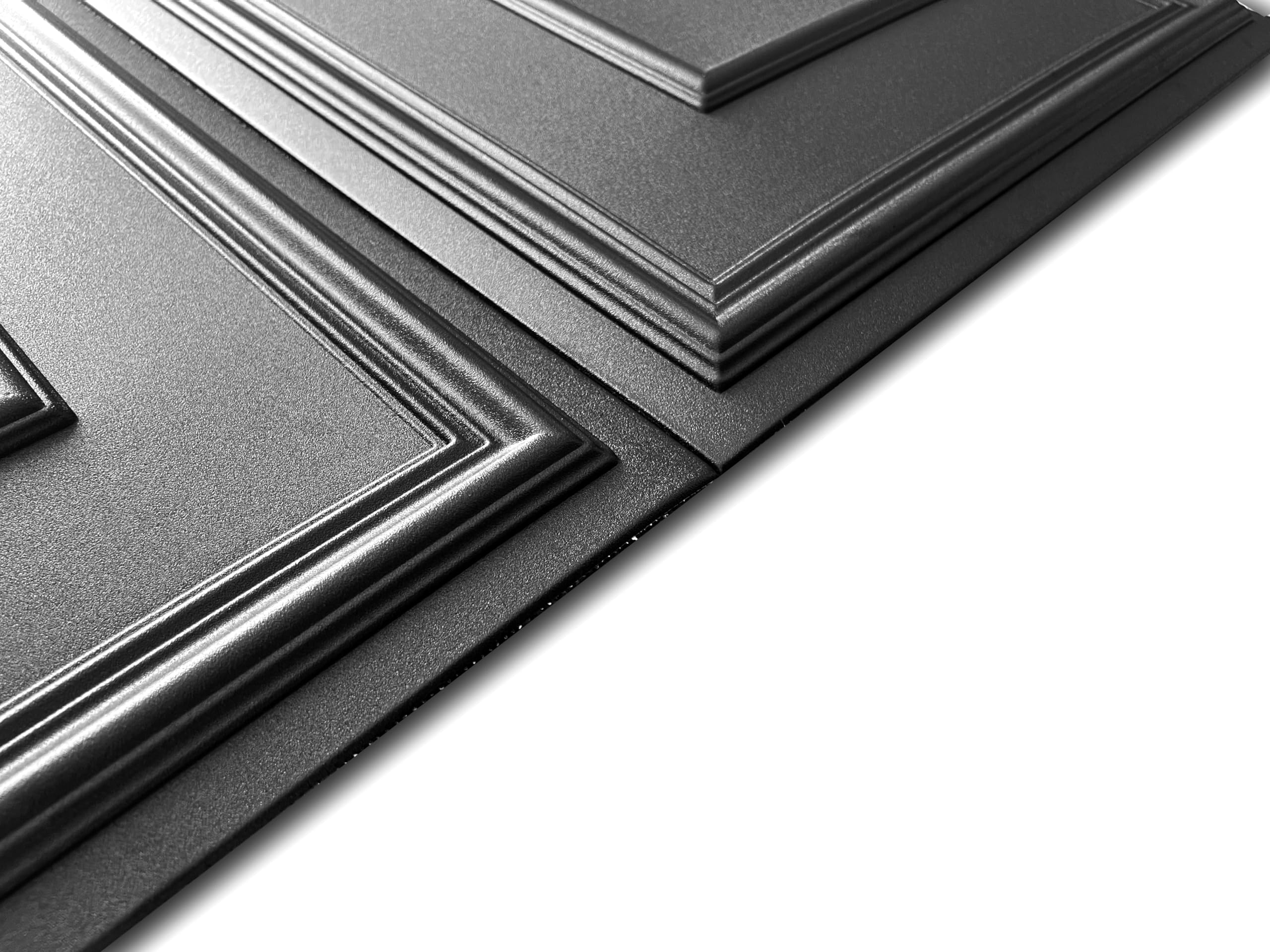 DECCART - Panele ścienne 100x50 cm - Panele ścienne - Panele - Okładziny ścienne wewnętrzne, okładziny sufitowe, Panel styropianowy, panele ścienne 3D - wzór Boazerie XL Black - 24 sztuki (12 m²)