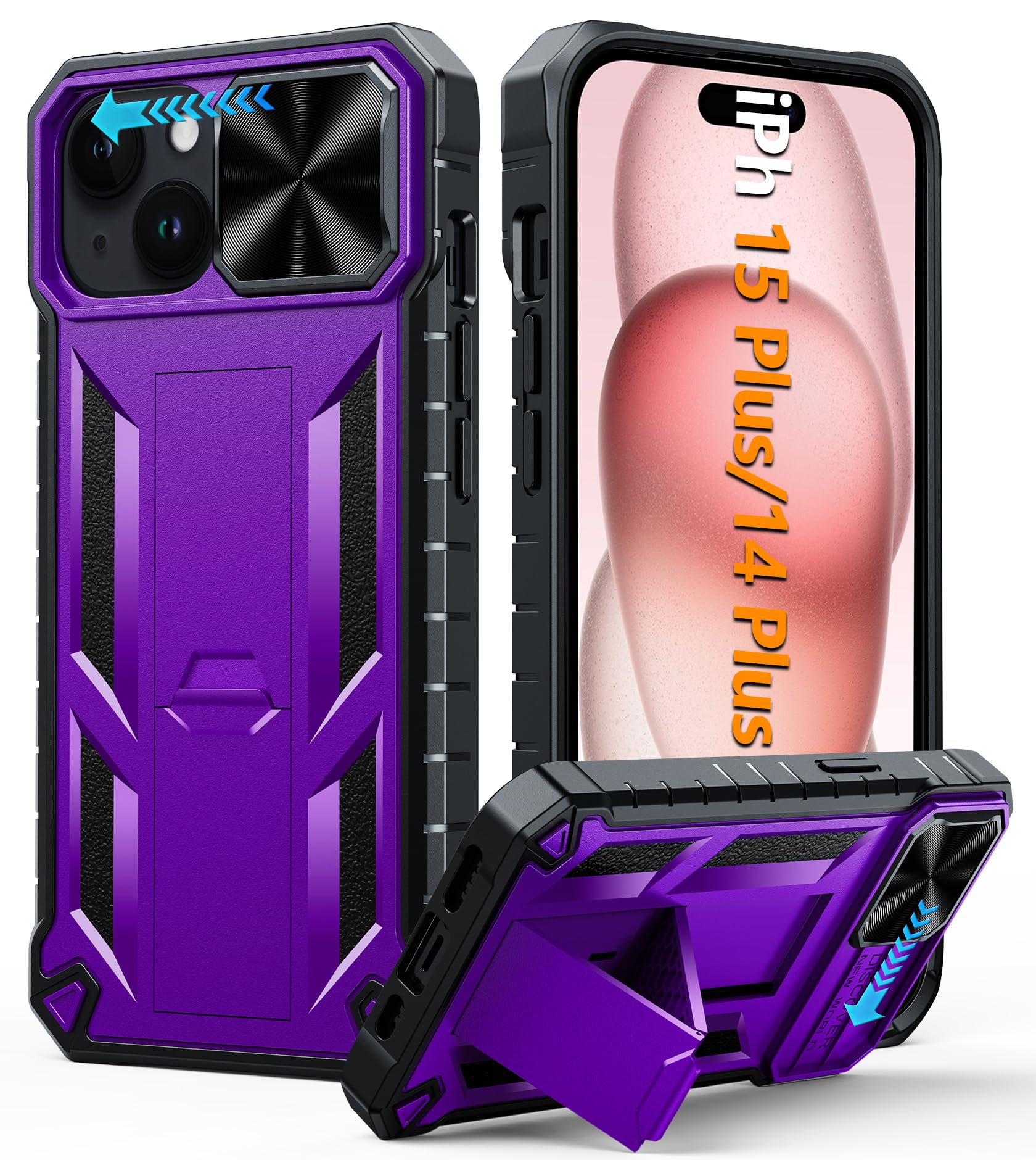 Coque iPhone 15 Plus antichoc de qualité militaire FNTCASE violette - 8