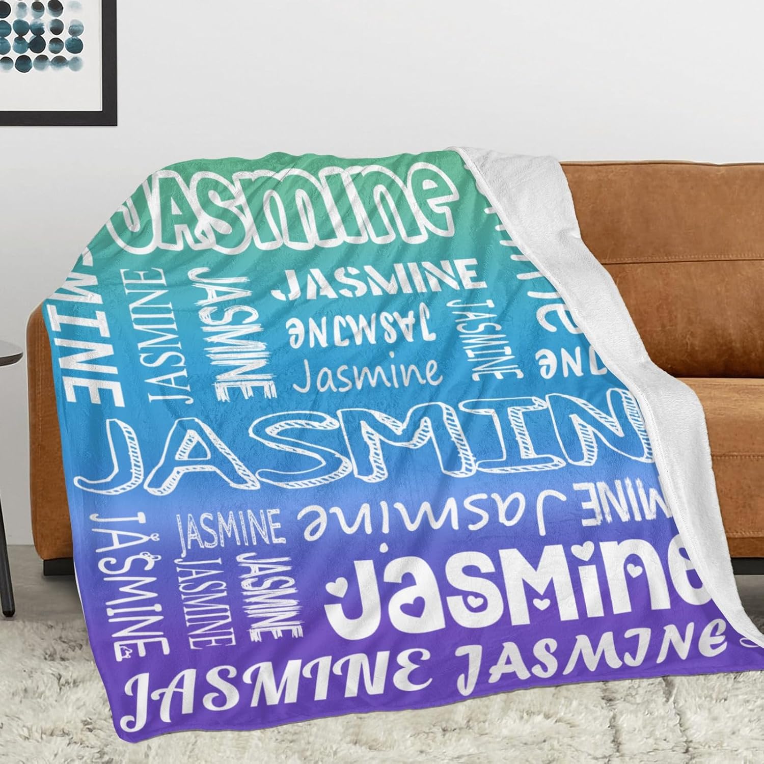 Dr.TOUGH Custom Blanket Personalized Baby Blanket with Name Customized Flannel Throws Blankets Personalized Blanket for Kids Adults Christmas Brithdays Gifts