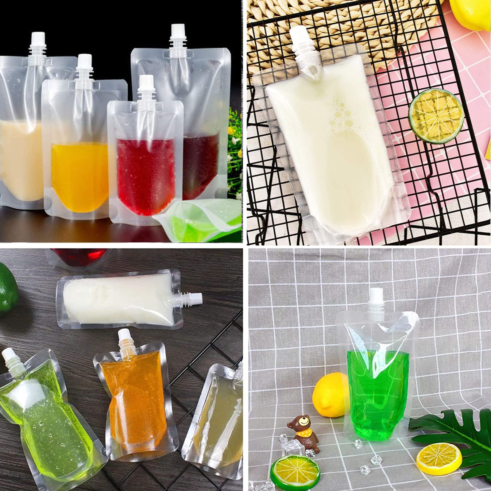Pack 80 Bolsas Reutilizables Para Bebidas – 5 Tamaños (100-500 Ml), Con Embudo Y Etiquetas