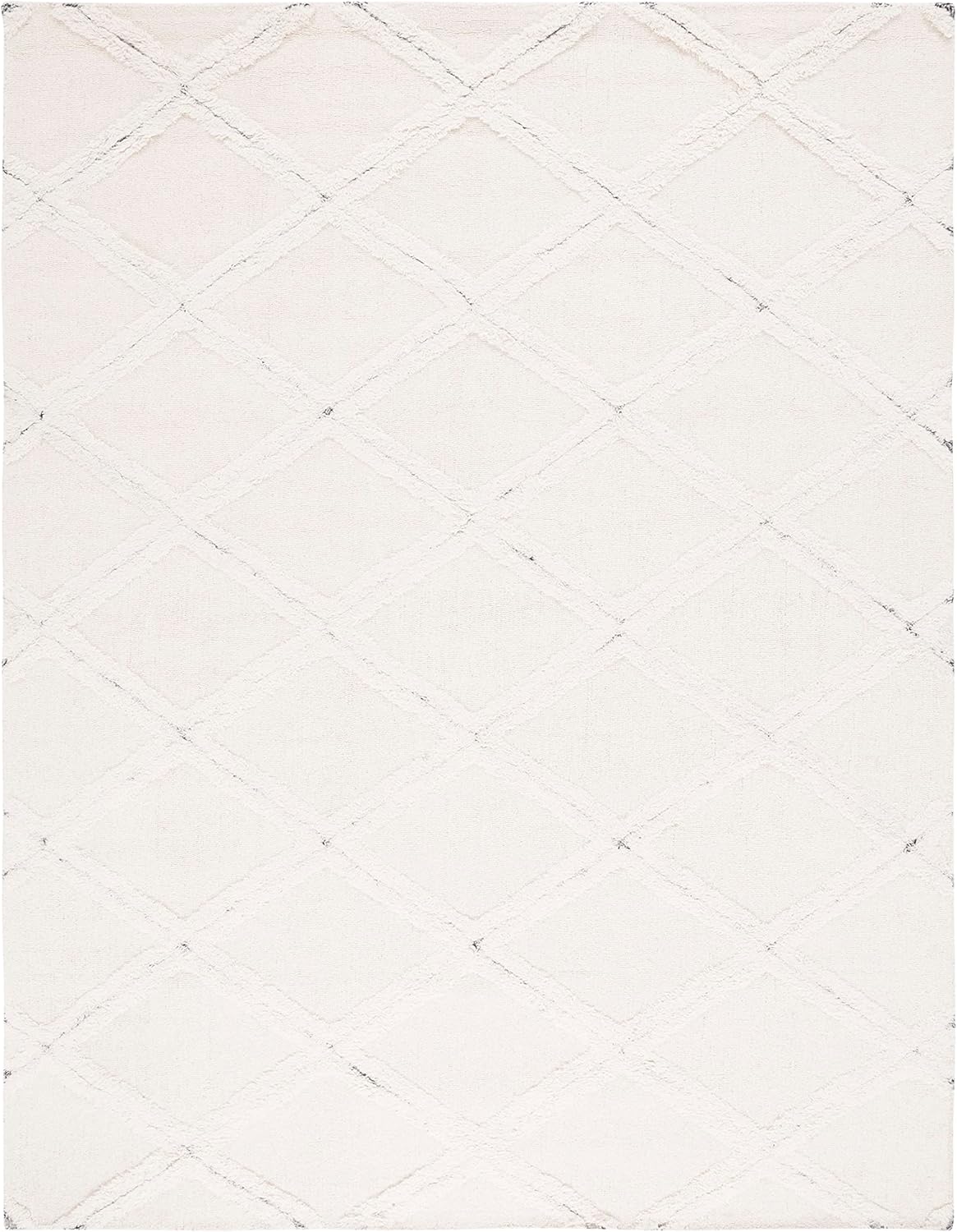 Ivory Hand-Tufted Wool Shag Area Rug 8' x 10'