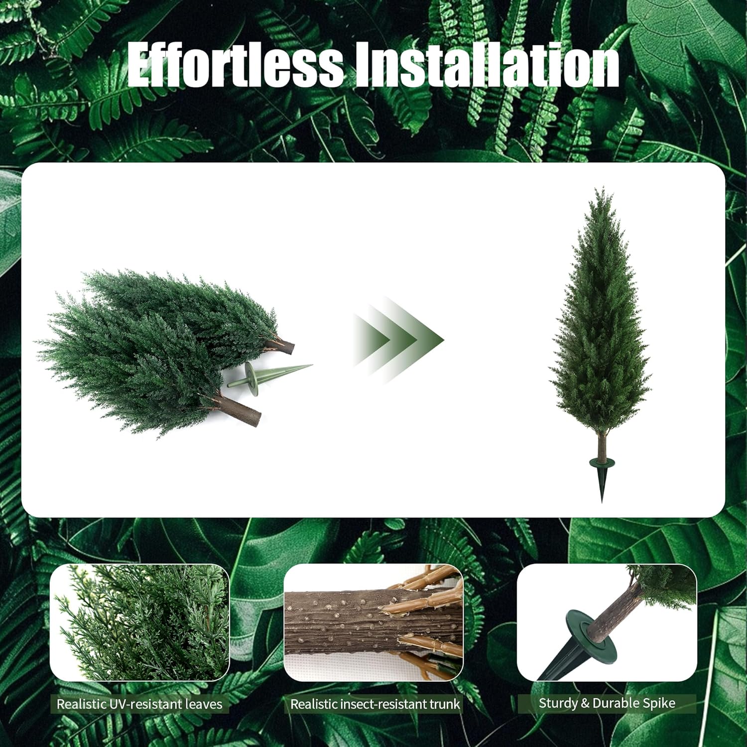 3.3FT Artificial Cedar Topiary Trees Set of 2 with Spike, UV Resistant Fake Plants Bushes, Faux Evergreen Realistic Cypress Shrubs Pine Tree for Outdoor Planters, Front Porch Greenery Decor