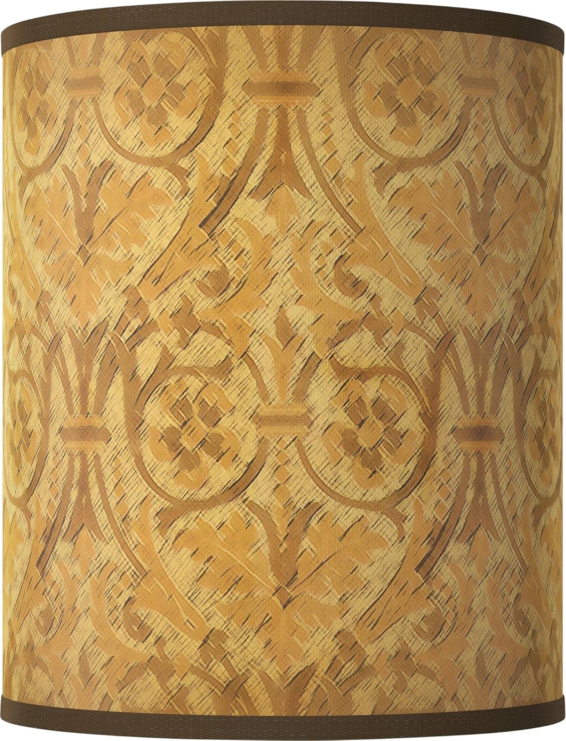 Giclee Drum Print Lamp Shade (Pre-Assembled) Golden Versailles Medium 10" Top x 10" Bottom x 12" High Spider with Replacement Harp and Finial Fitting - Giclee Glow