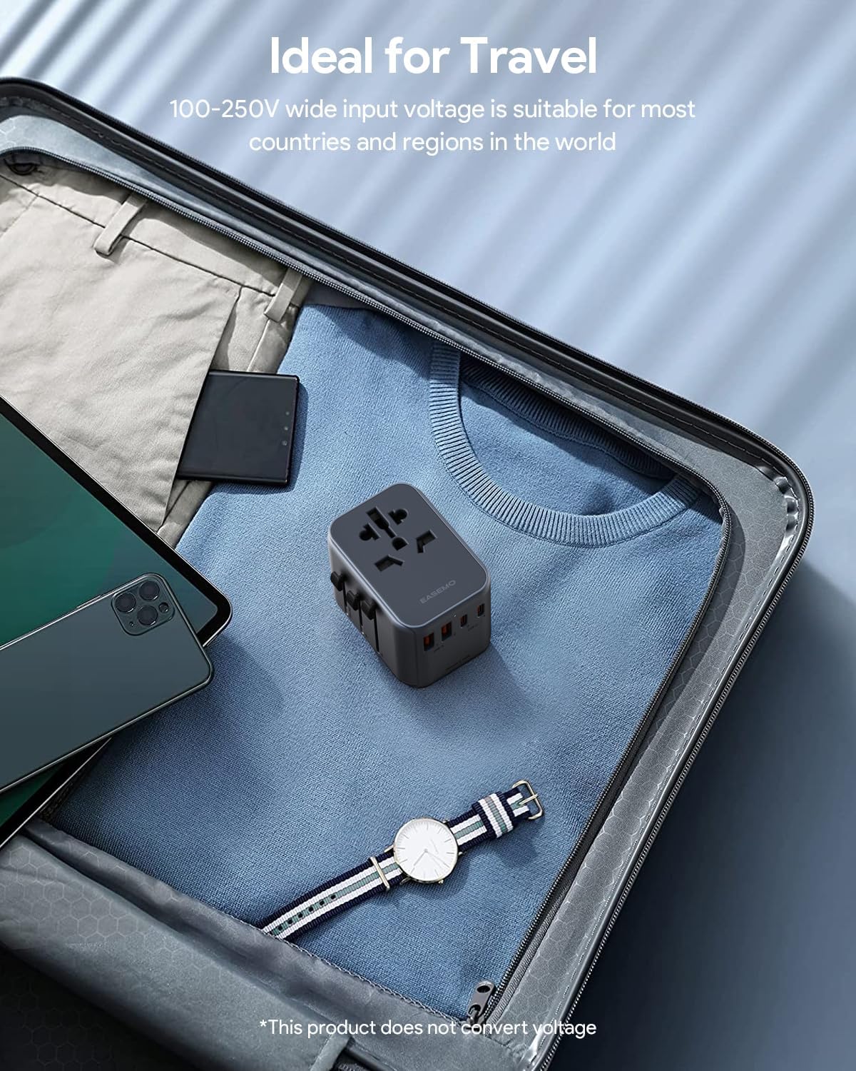 Universal Travel Adapter, EASEMO International Wall Charger with 3 USB-C & 2 USB... 6 81ueFiW1vJL. AC SL1500